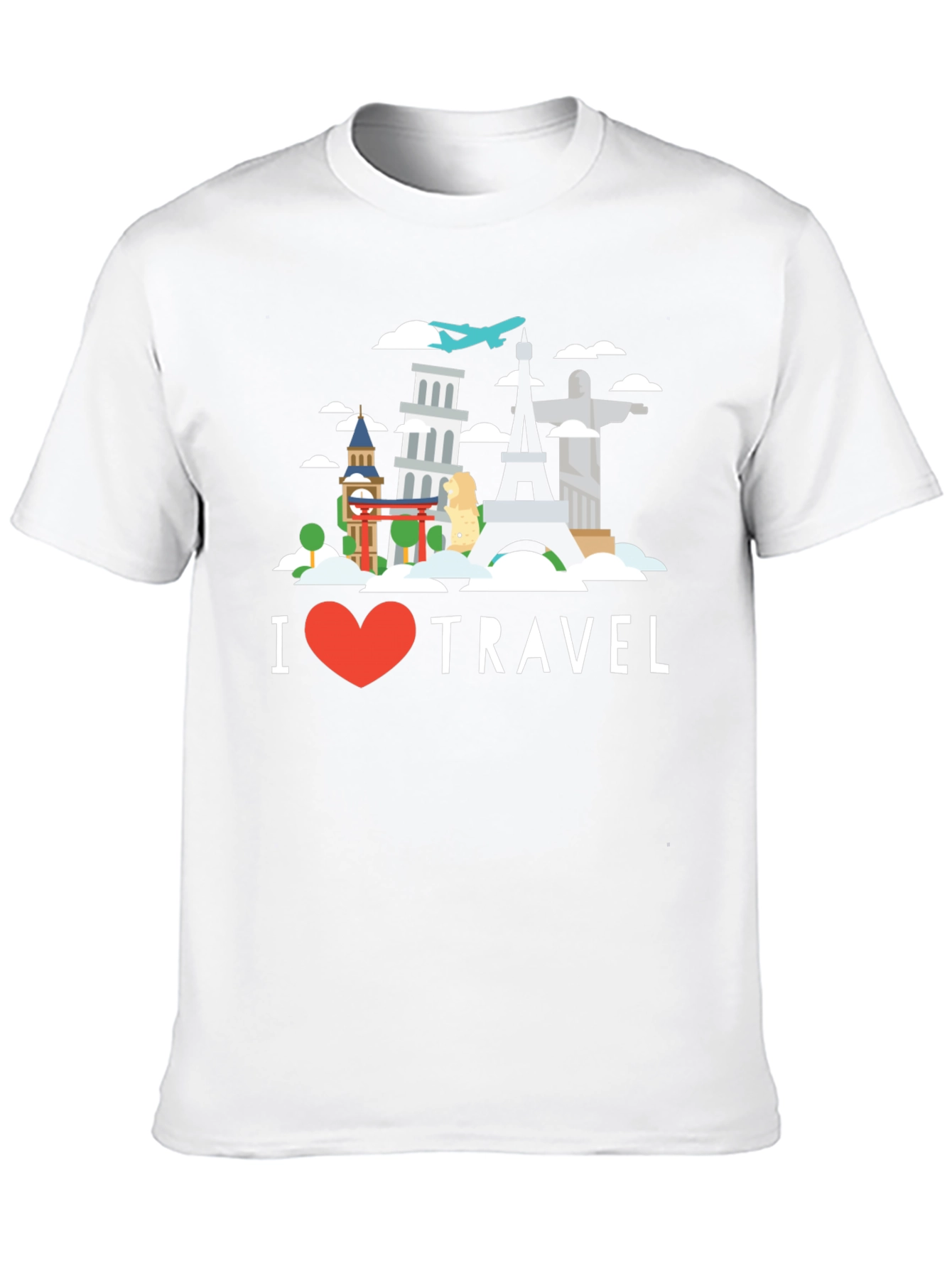 I Heart Travel Black Graphic T-Shirt