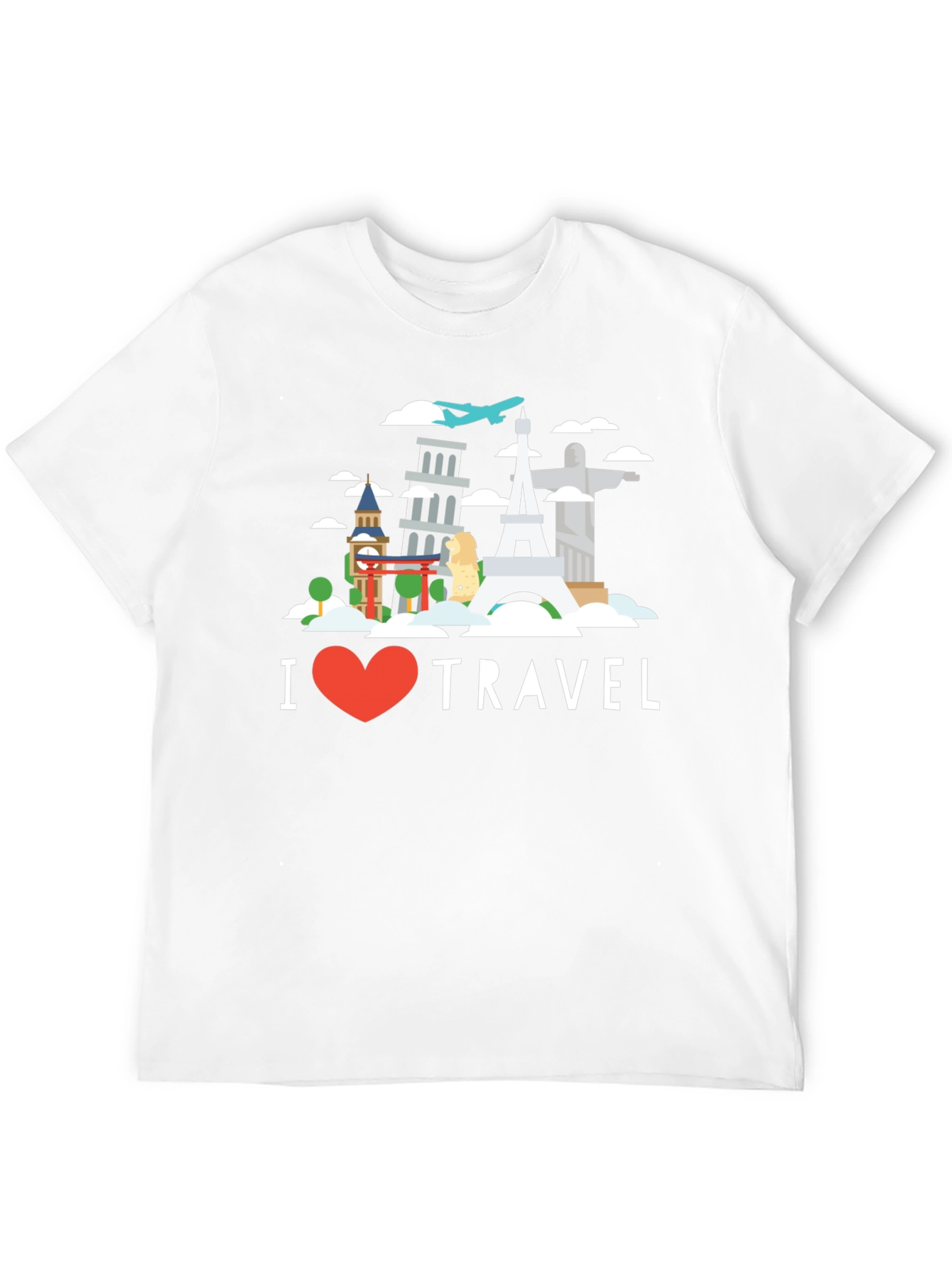 I Heart Travel Black Graphic T-Shirt