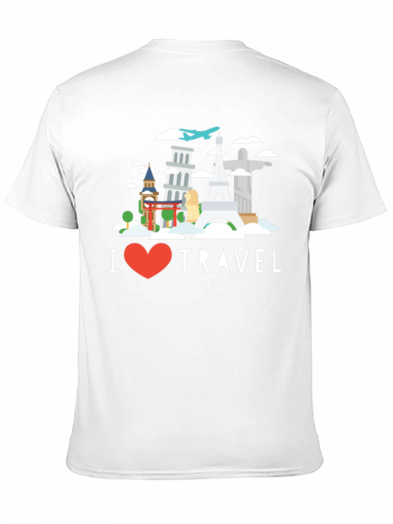 I Heart Travel Black Graphic T-Shirt