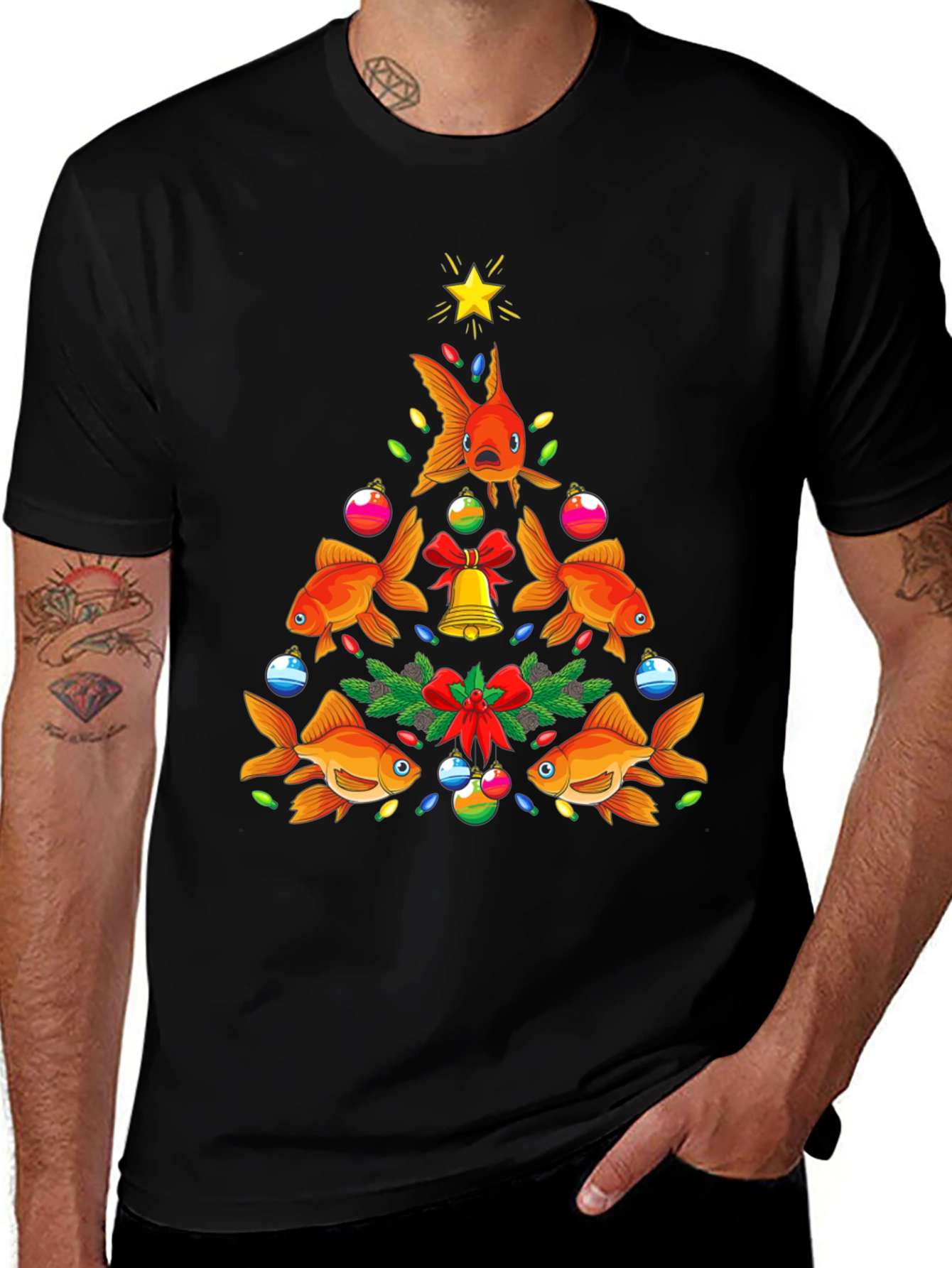 Festive Goldfish Christmas Tree Tee
