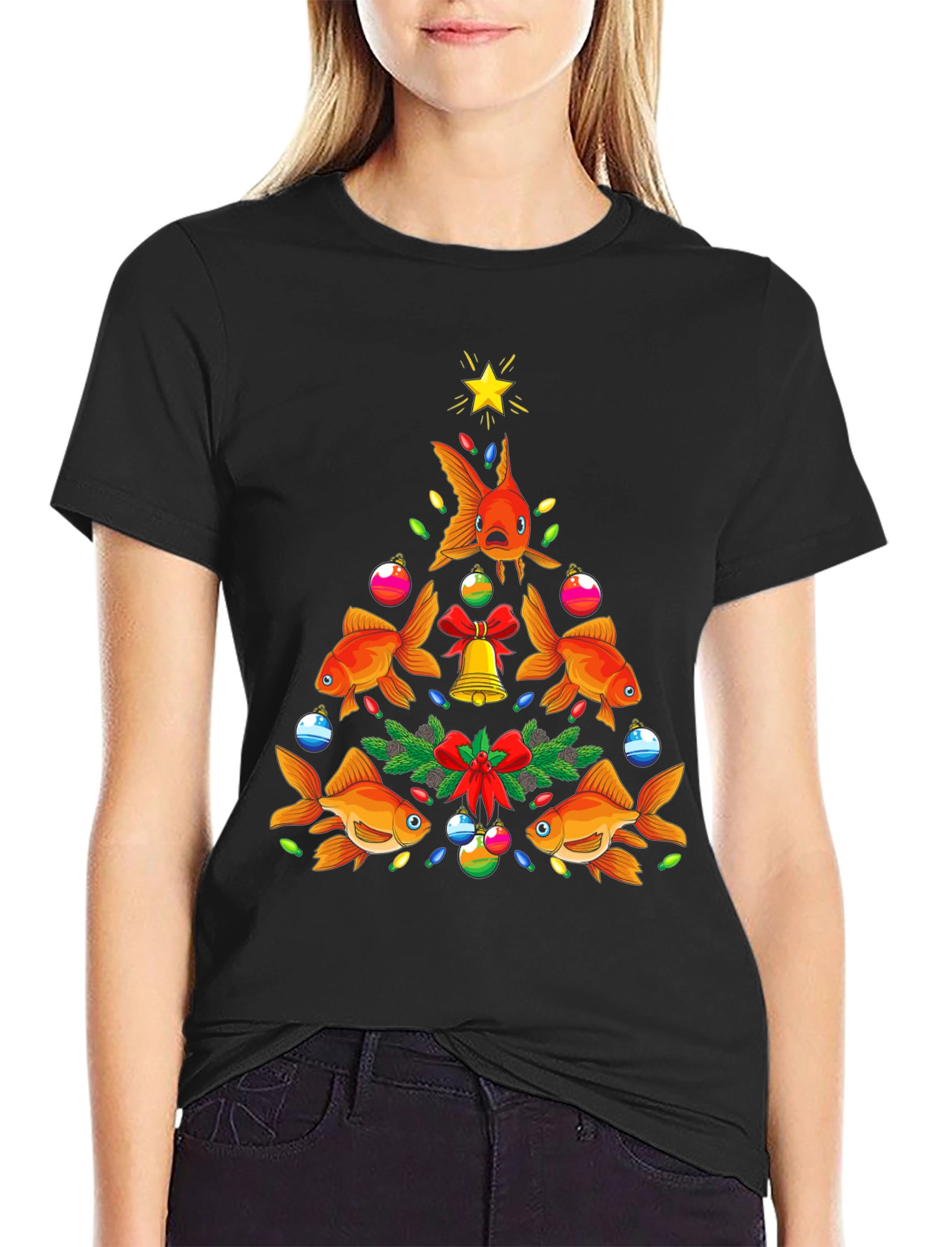 Festive Goldfish Christmas Tree Tee