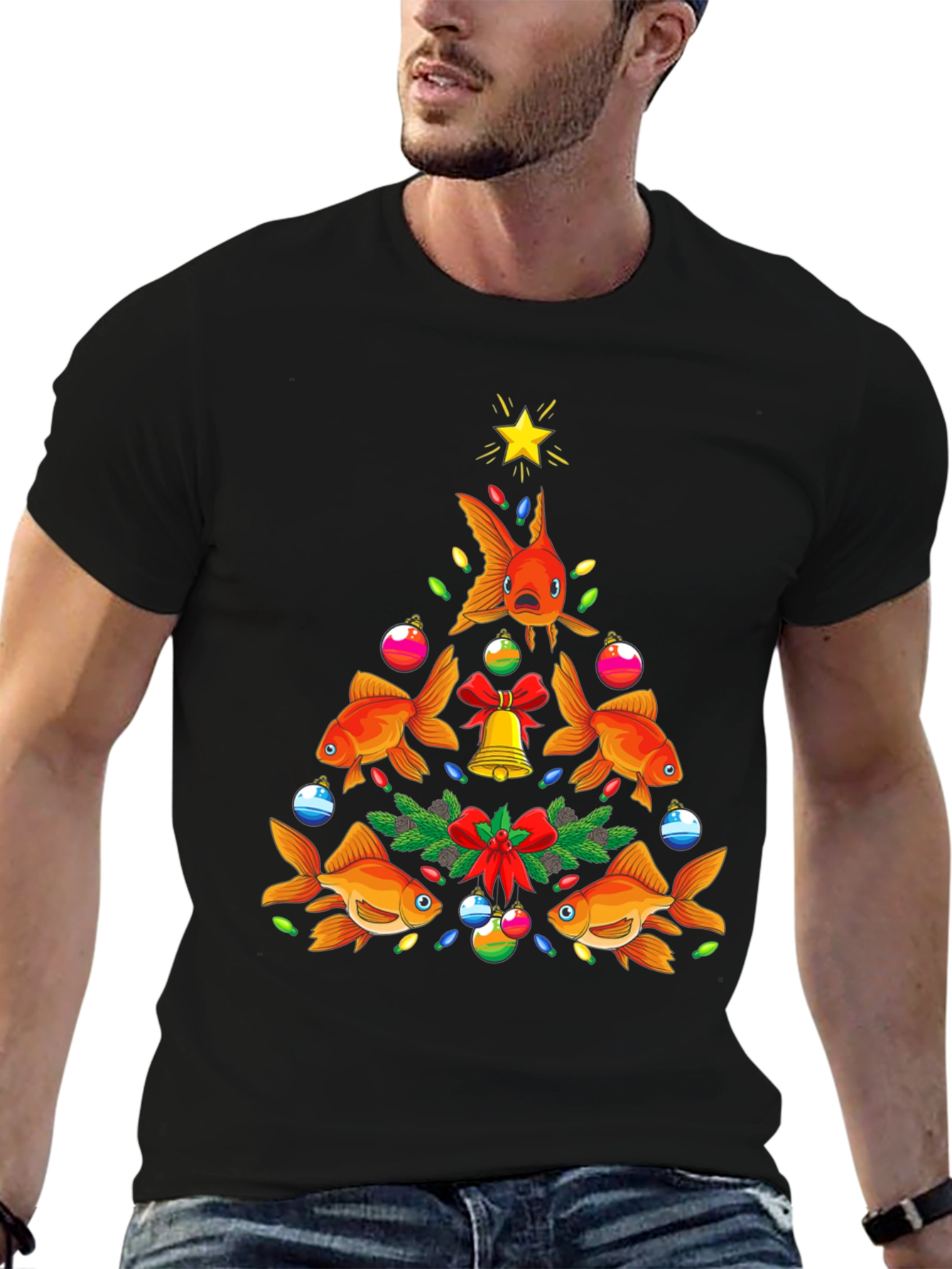 Festive Goldfish Christmas Tree Tee