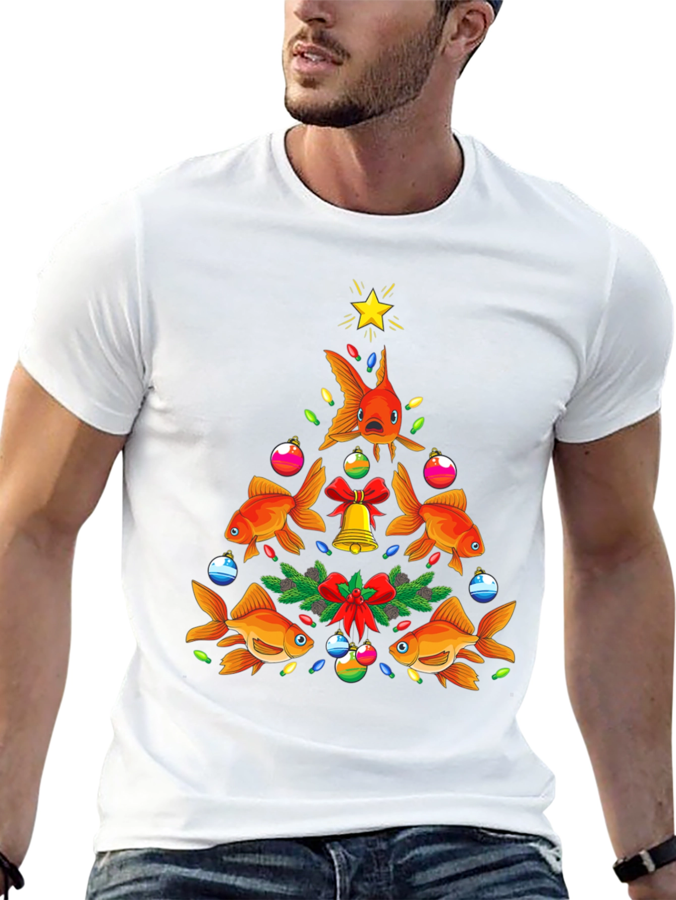 Festive Goldfish Christmas Tree Tee