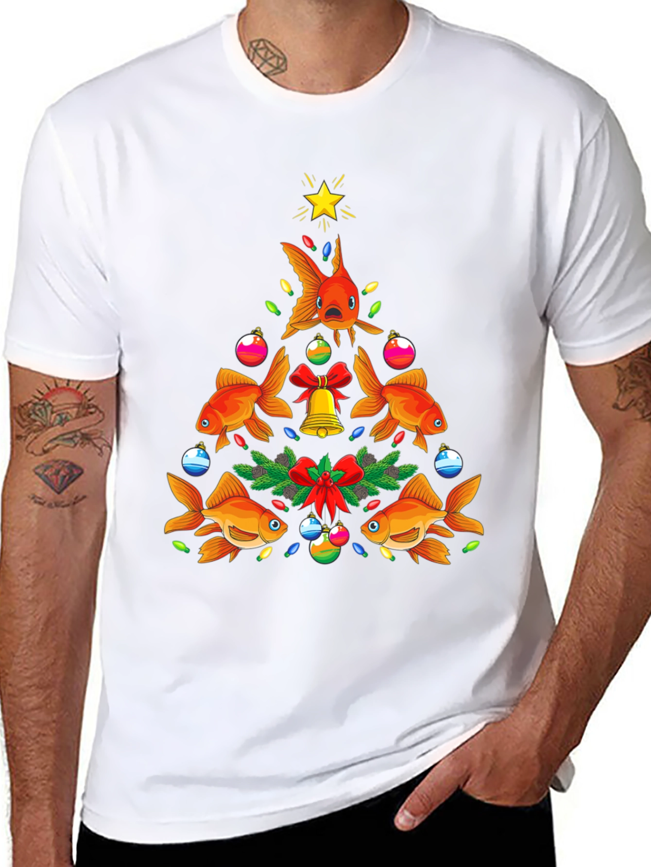 Festive Goldfish Christmas Tree Tee