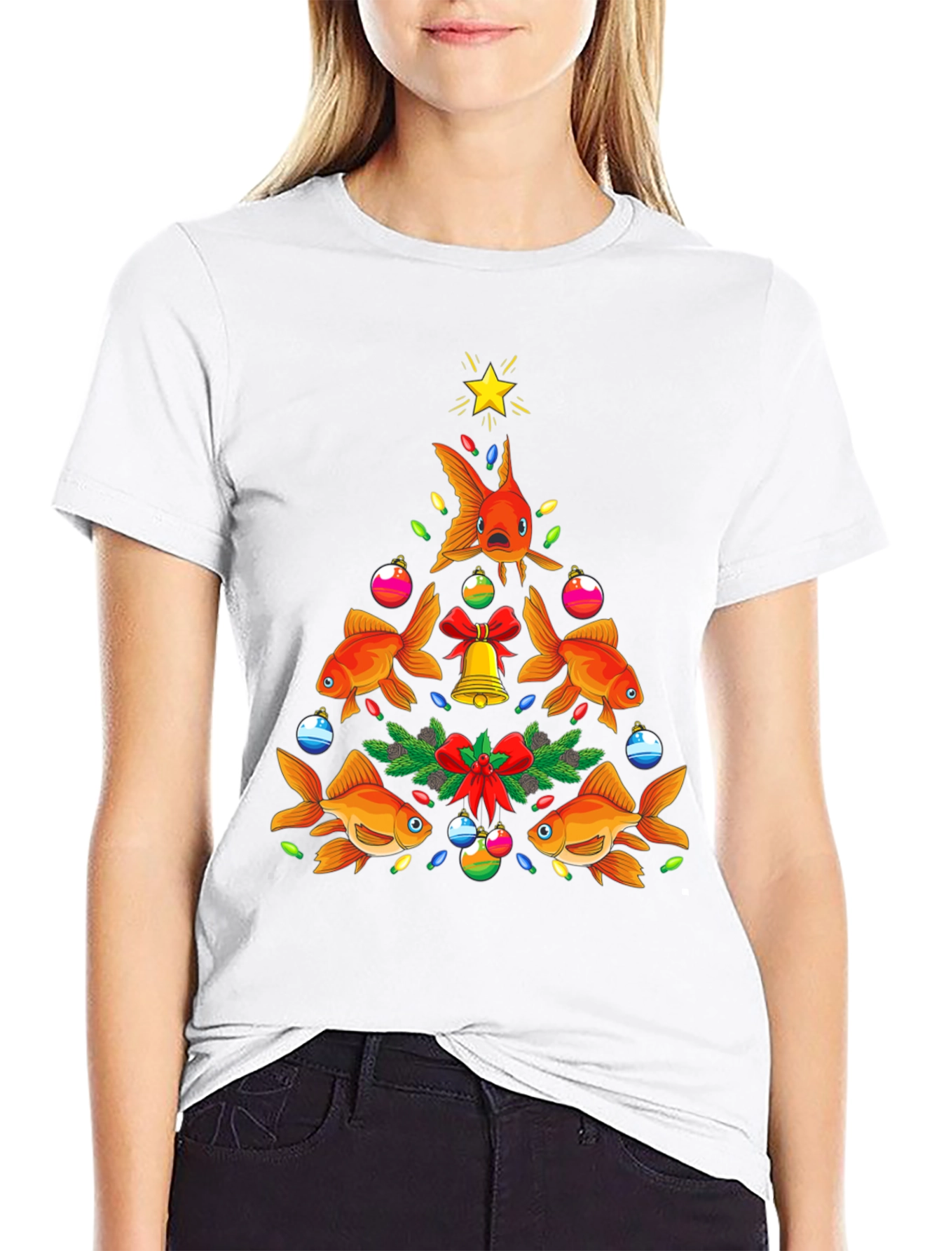 Festive Goldfish Christmas Tree Tee
