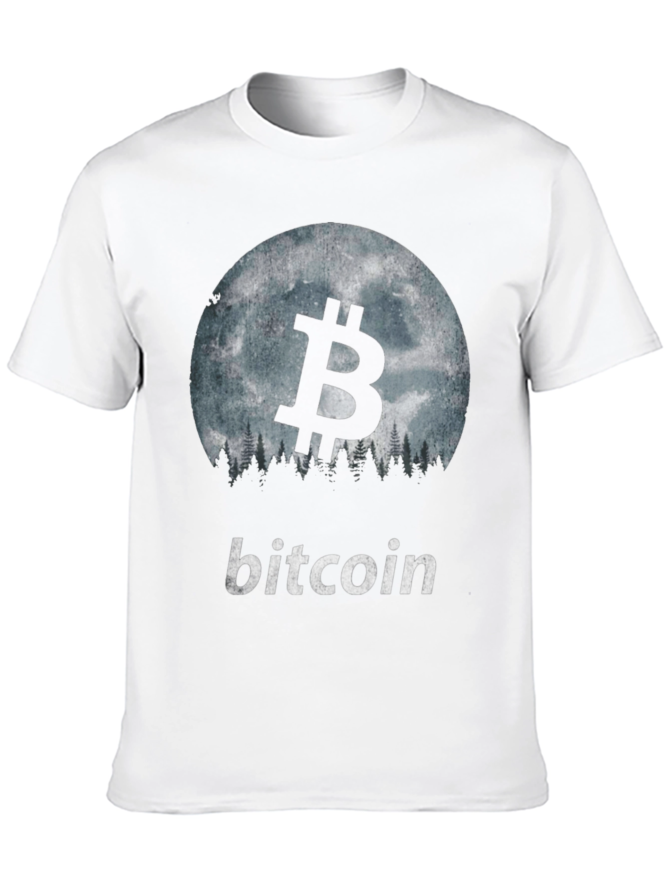 Bitcoin Moon Forest Graphic T-Shirt