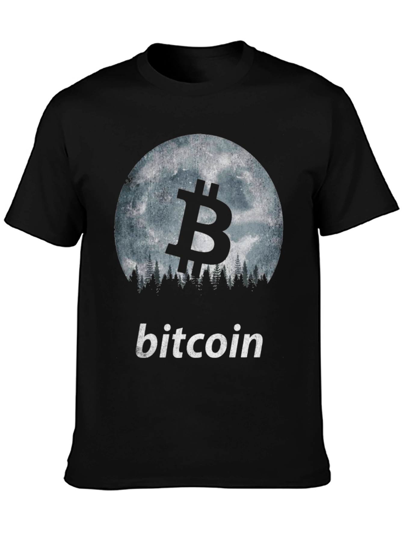 Bitcoin Moon Forest Graphic T-Shirt
