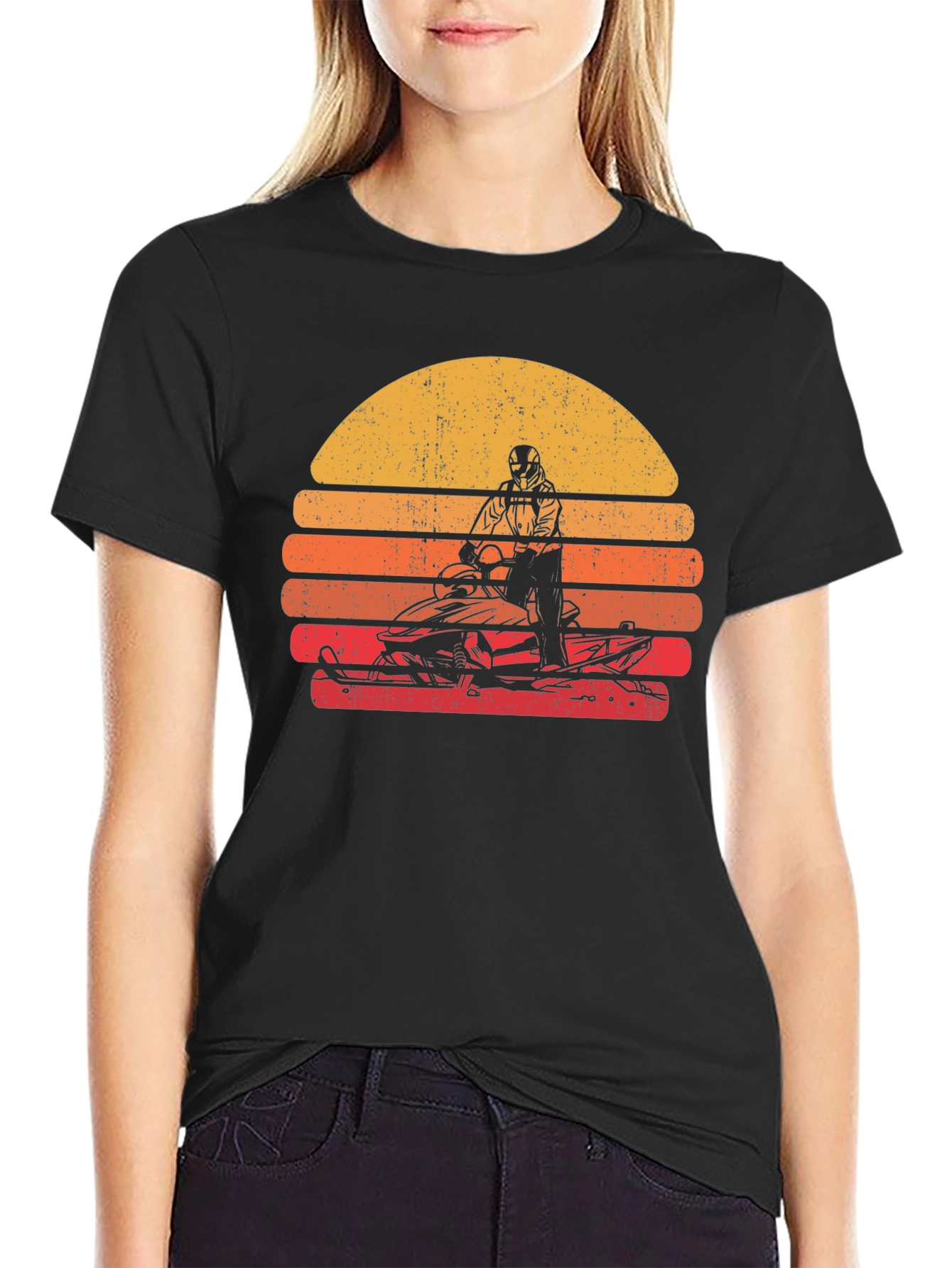 Retro Snowmobile Sunset T-Shirt
