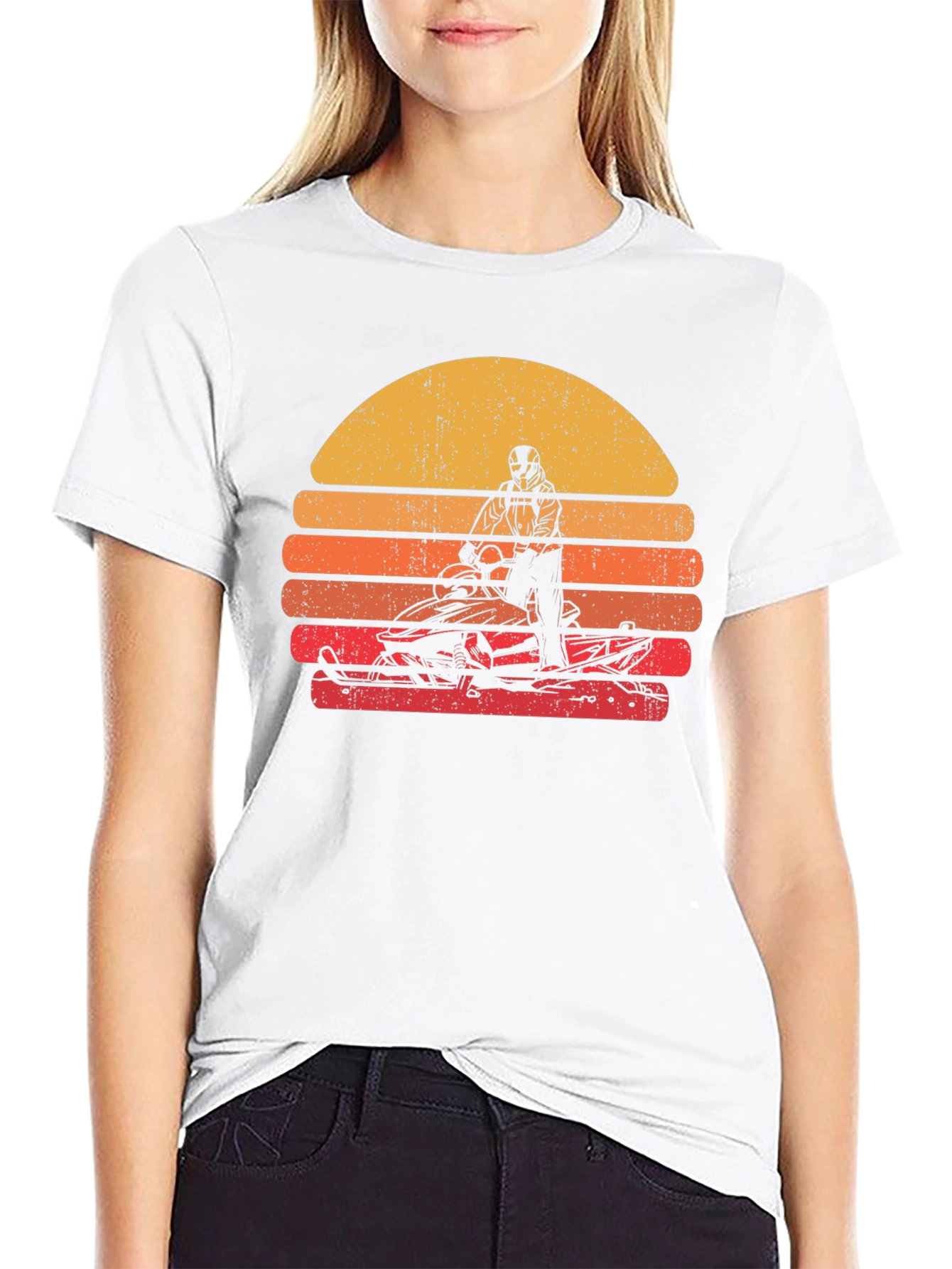 Retro Snowmobile Sunset T-Shirt