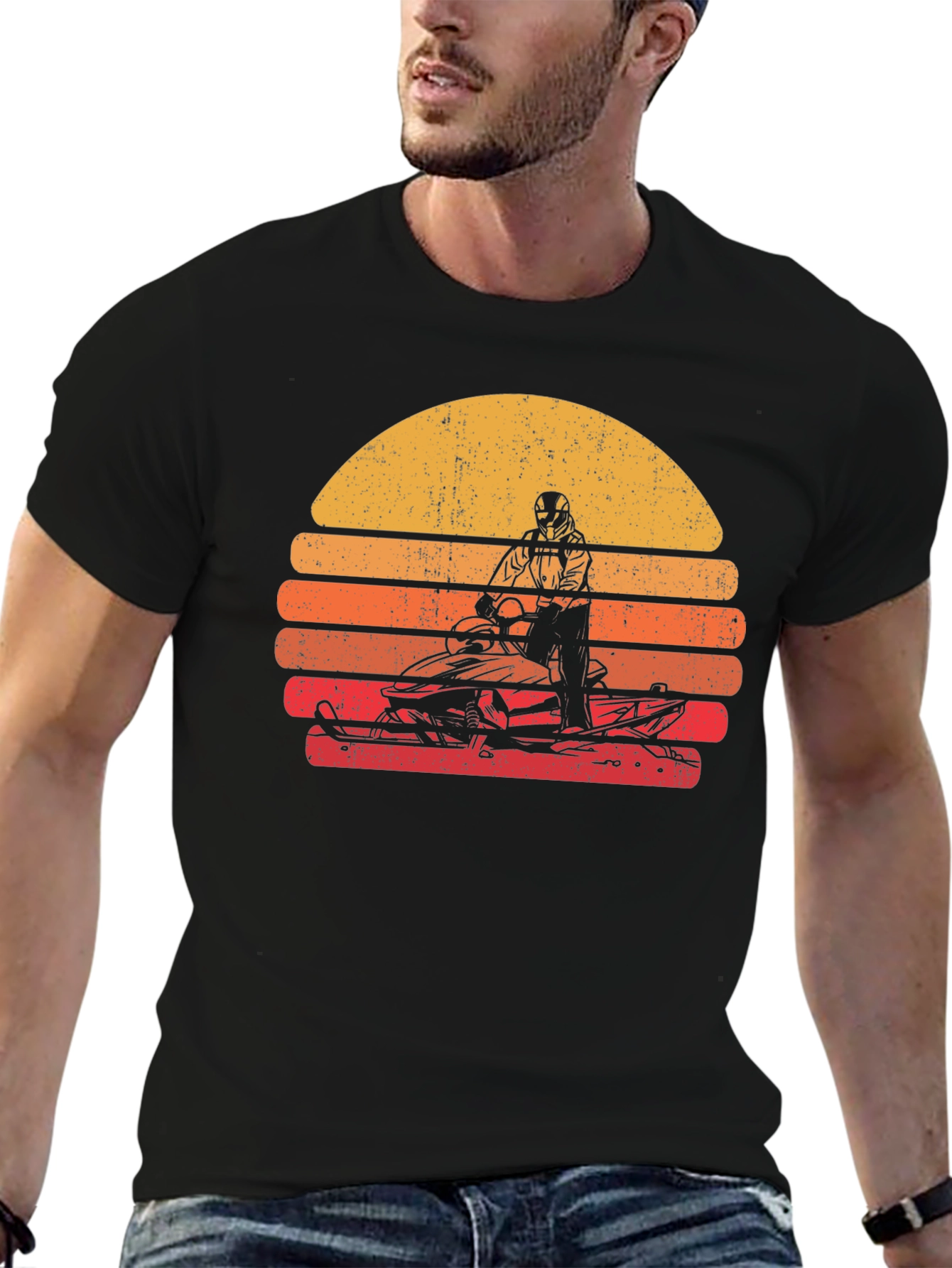 Retro Snowmobile Sunset T-Shirt