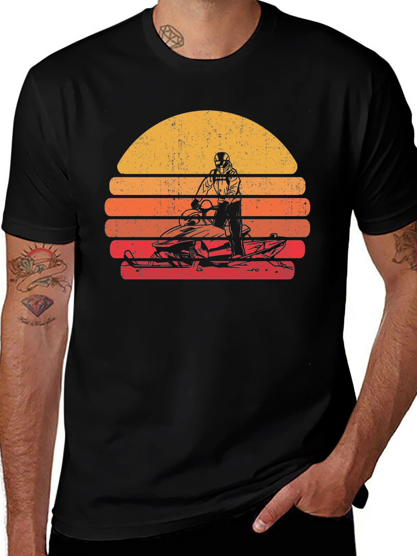 Retro Snowmobile Sunset T-Shirt