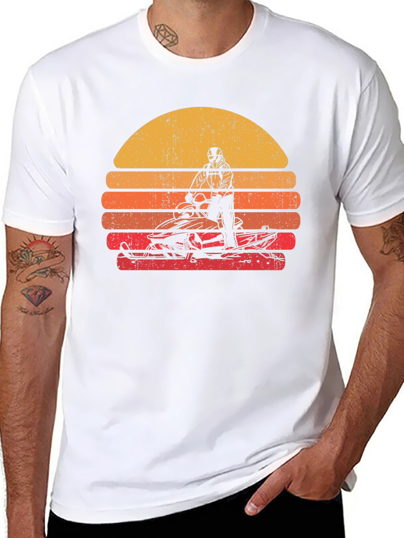 Retro Snowmobile Sunset T-Shirt
