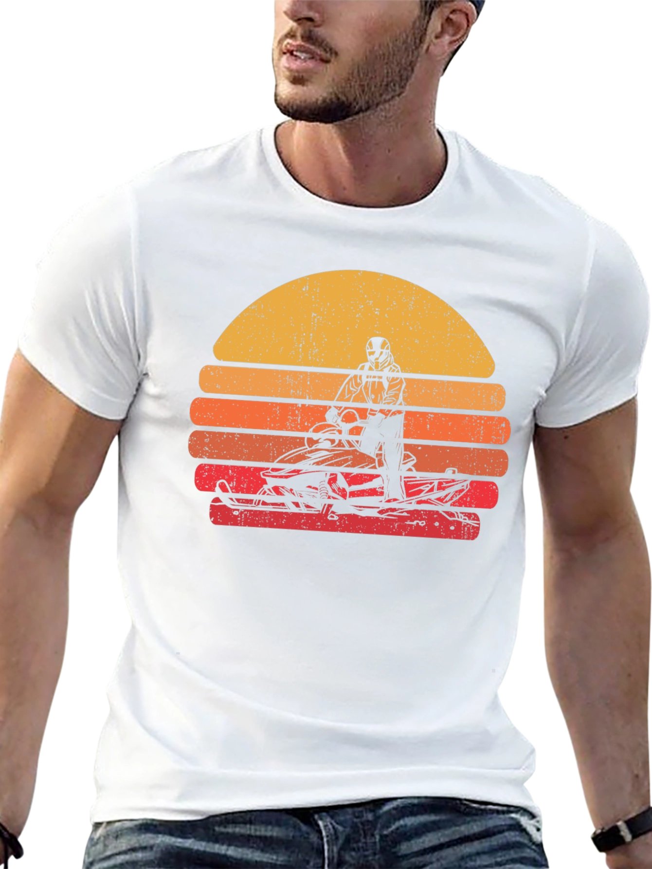 Retro Snowmobile Sunset T-Shirt