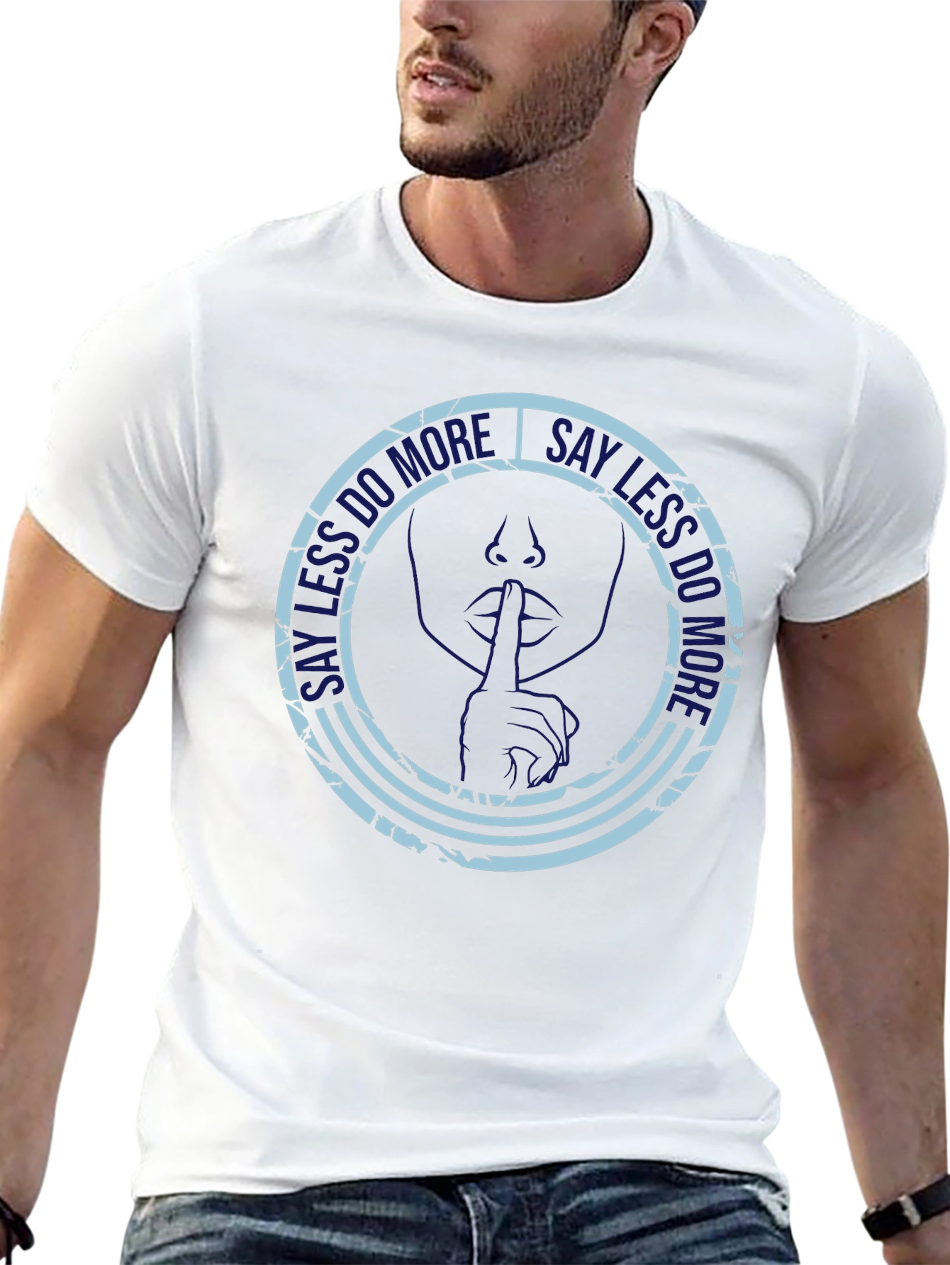 Say Less Do More Black Graphic T-Shirt