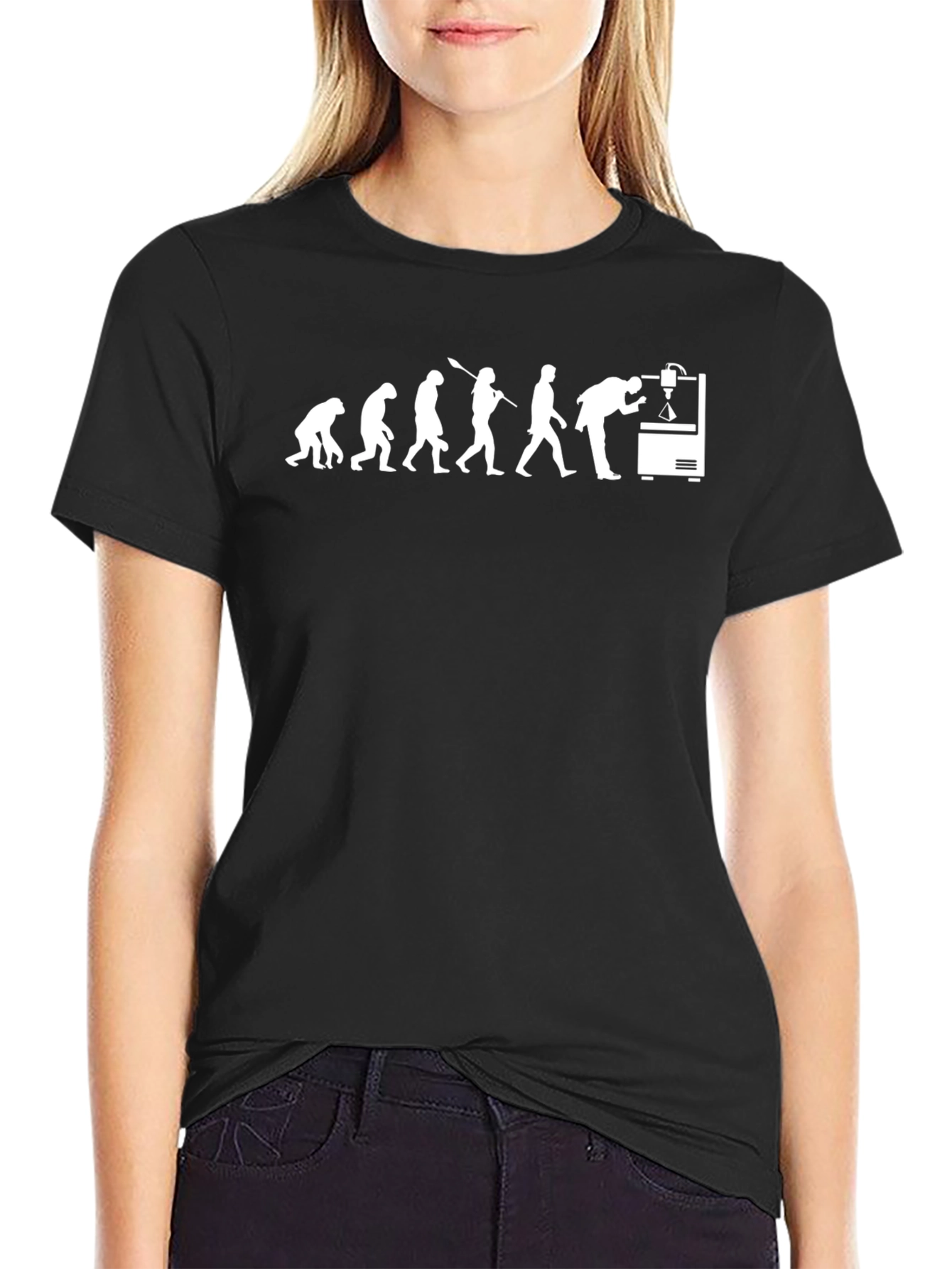 Evolution of Man 3D Printer Graphic T-Shirt