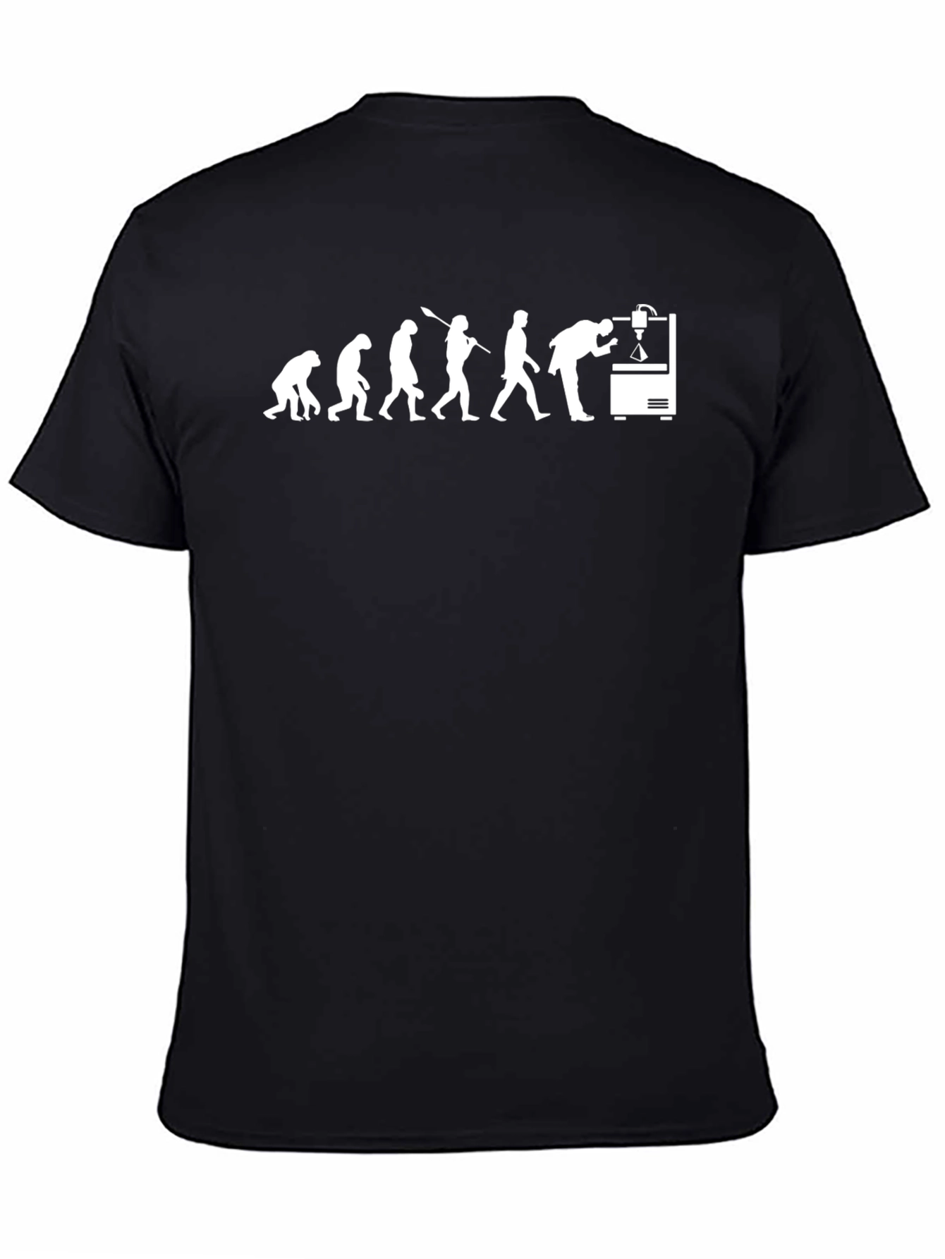 Evolution of Man 3D Printer Graphic T-Shirt