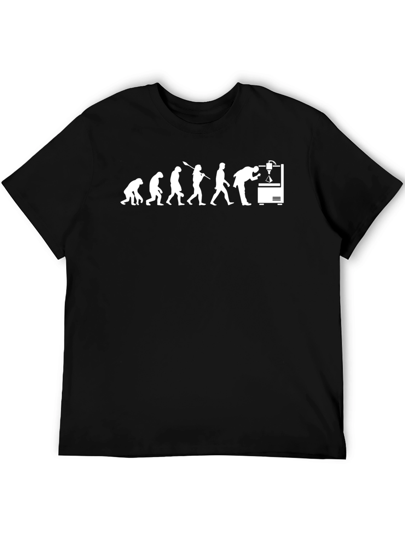 Evolution of Man 3D Printer Graphic T-Shirt
