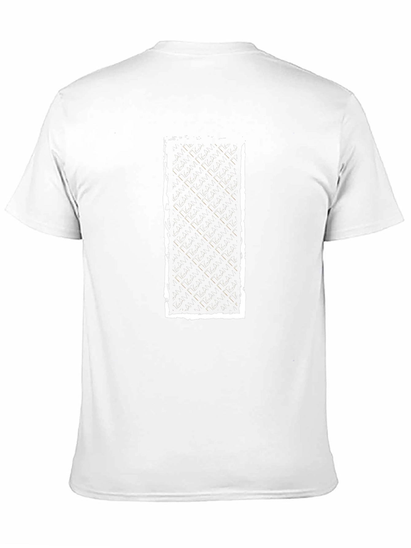 Mens Black T-Shirt with Distressed Geometric Design