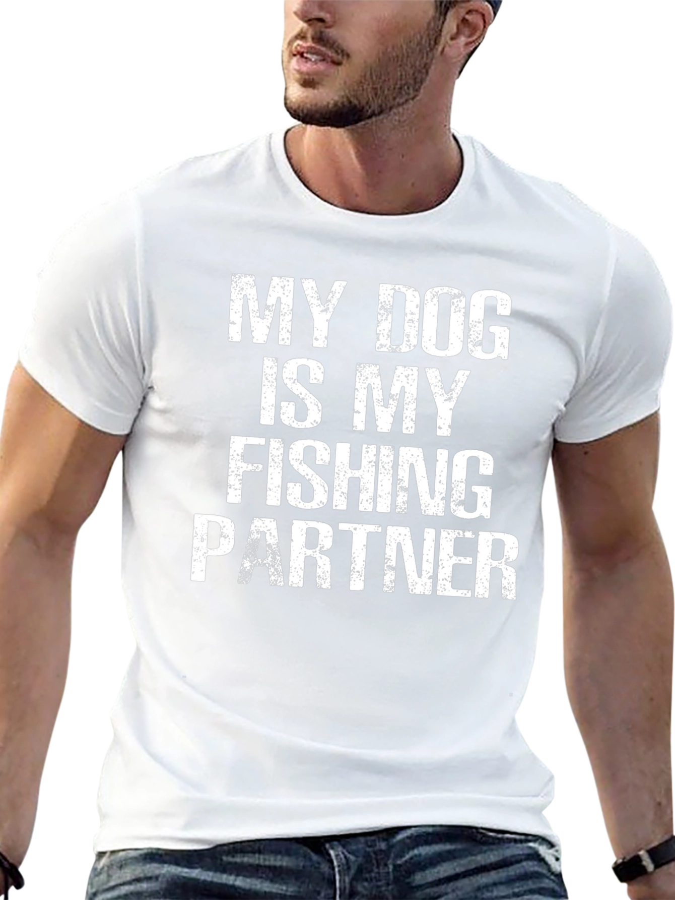 My Dog is My Fishing Partner Black T-Shirt