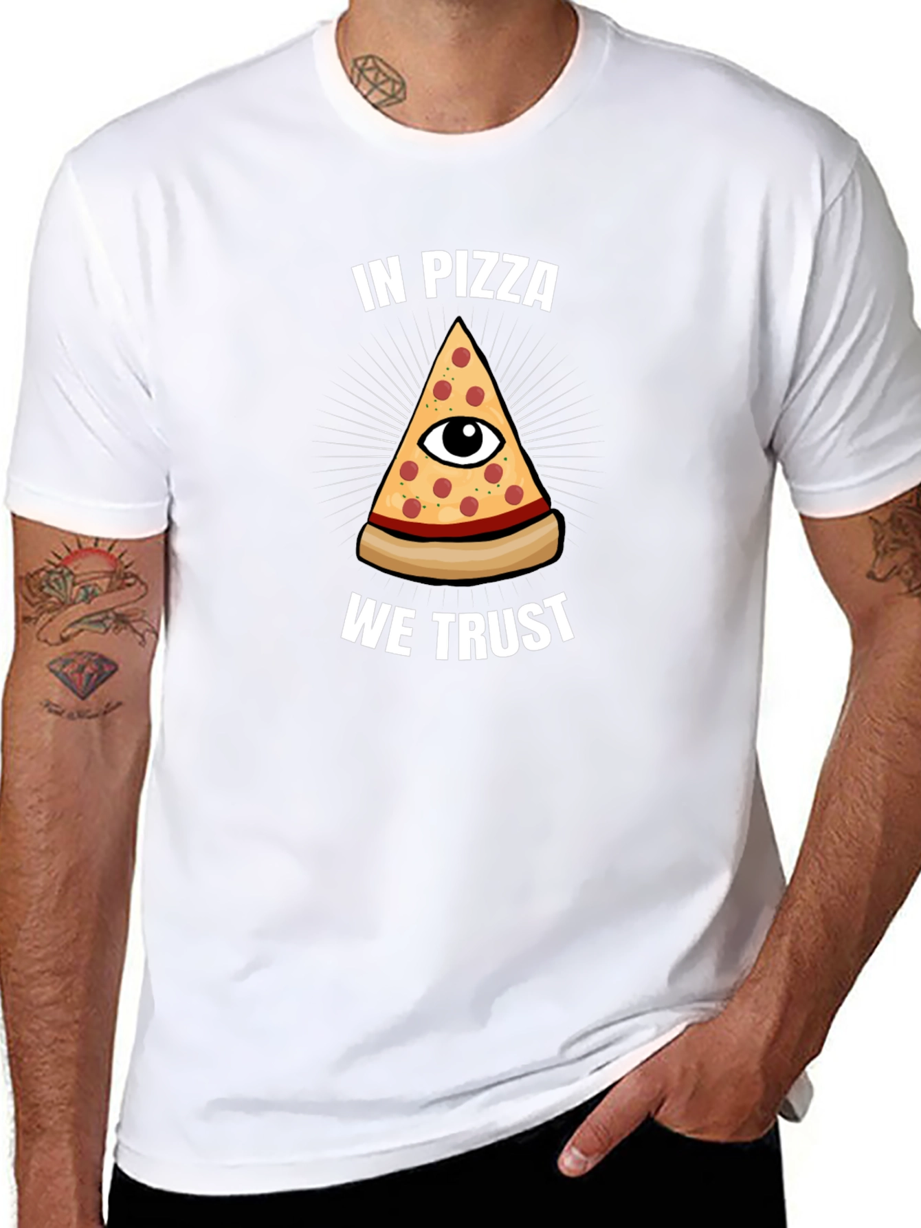 In Pizza We Trust T-Shirt - Funny Graphic Tee