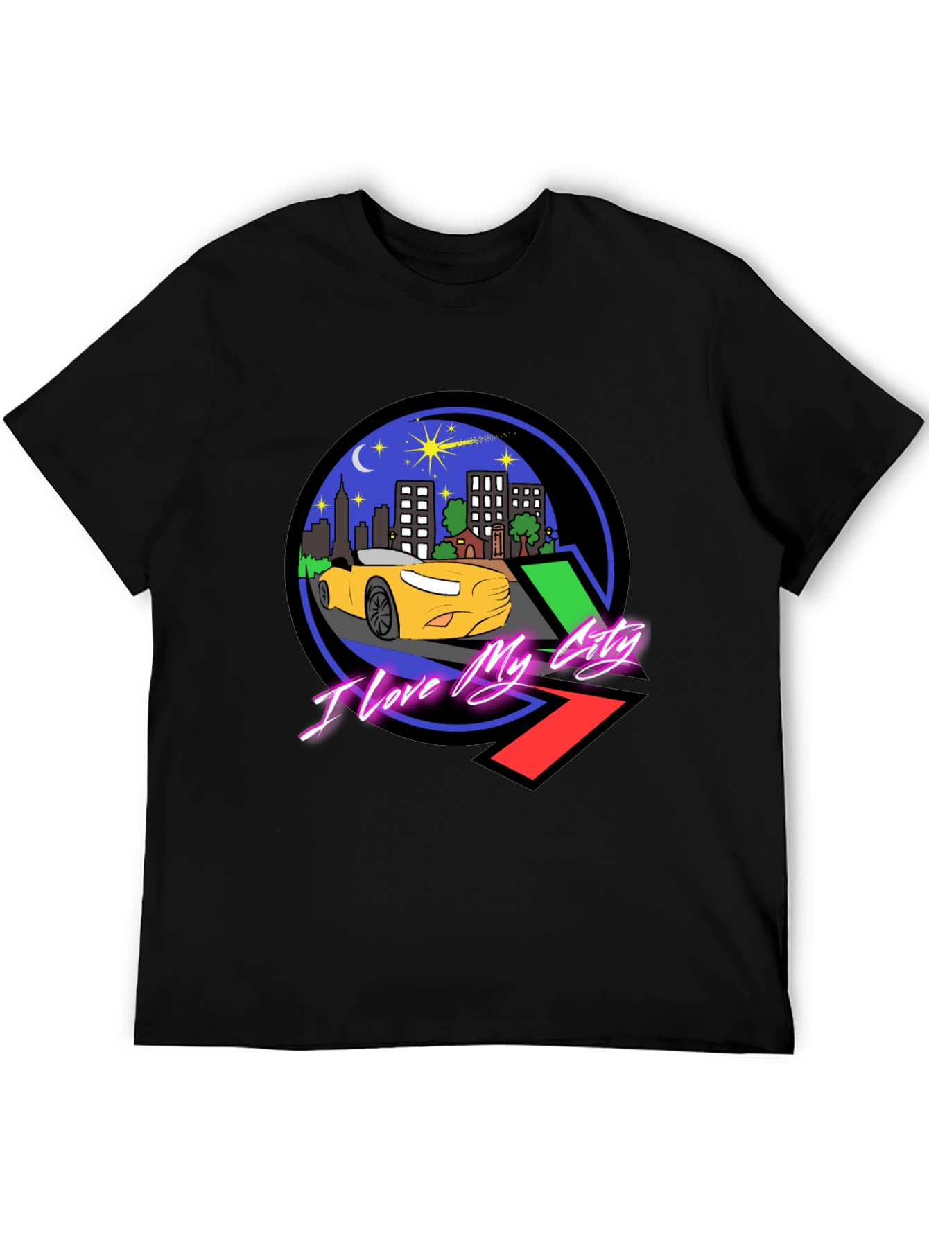 I Love My City T-Shirt - Nightscape Car Design