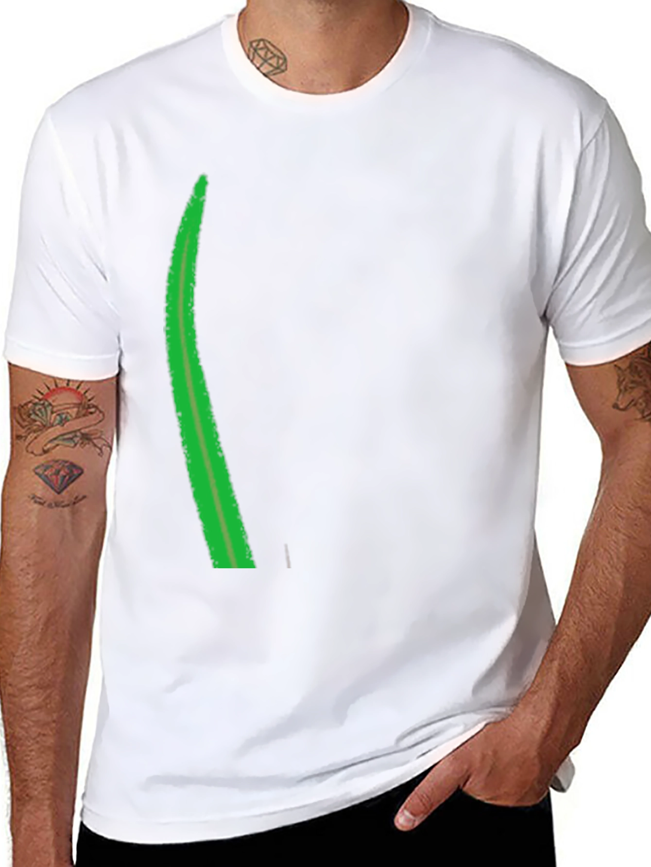 Green Stripe Graphic Tee - Casual Style