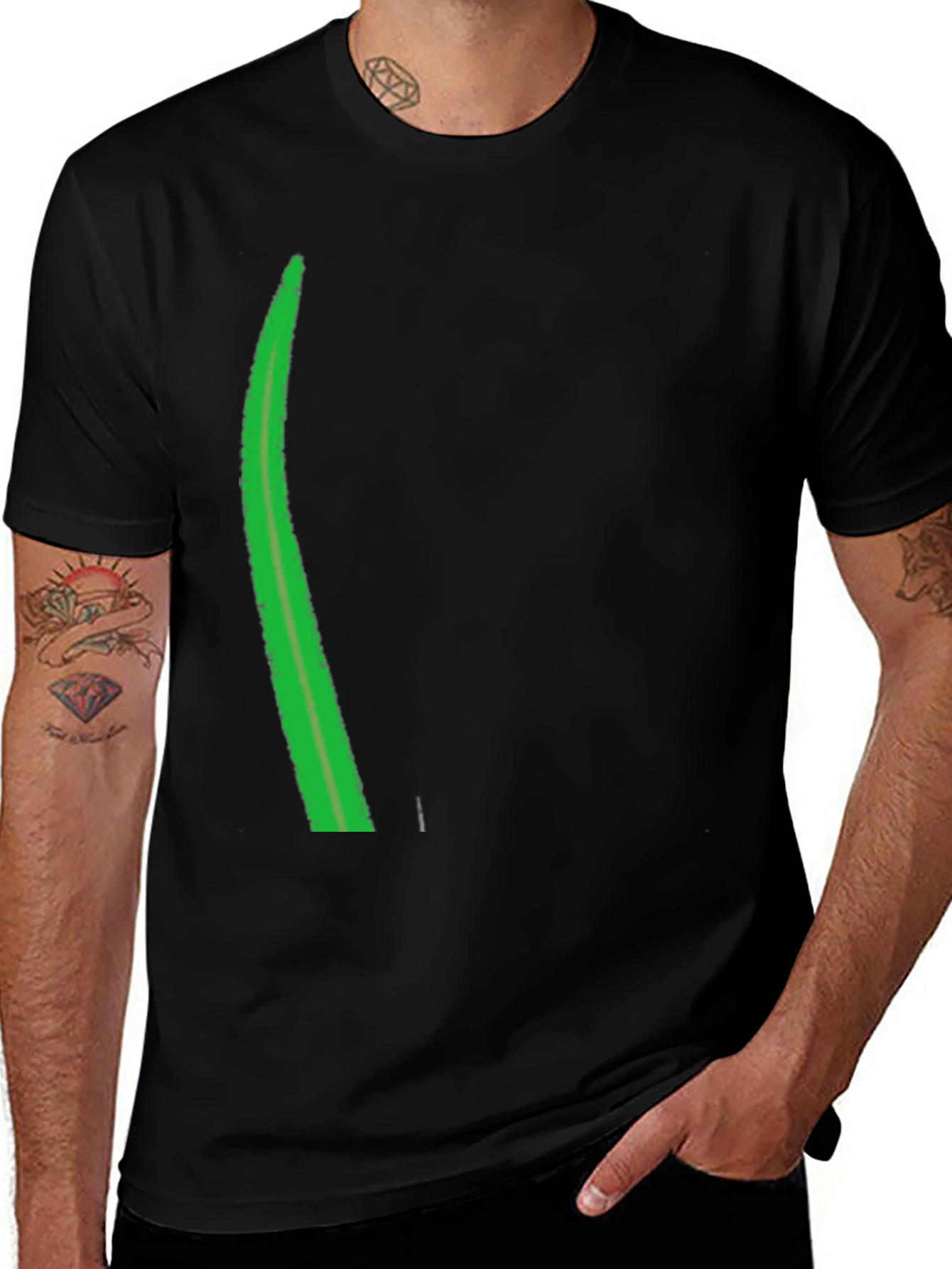 Green Stripe Graphic Tee - Casual Style
