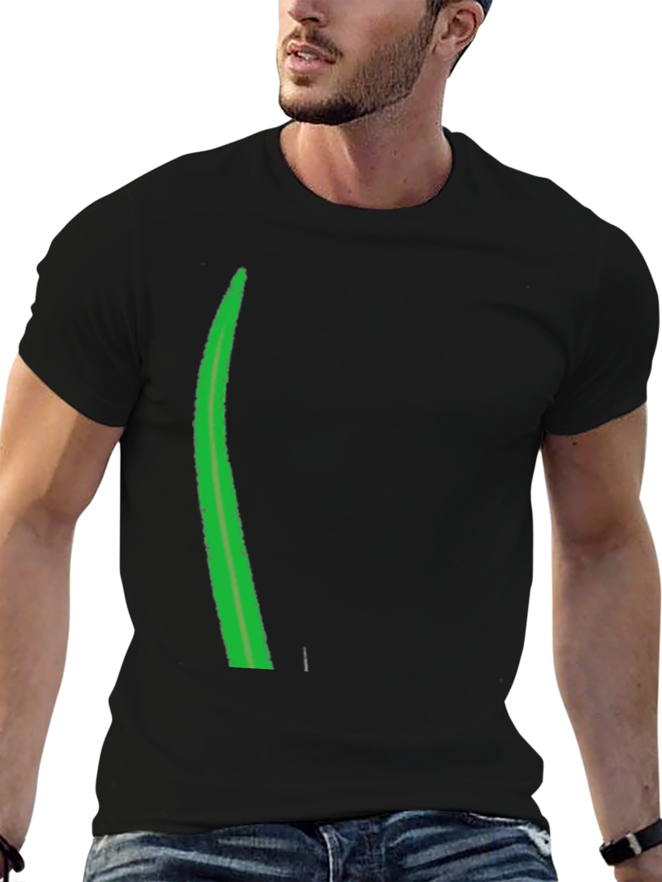 Green Stripe Graphic Tee - Casual Style
