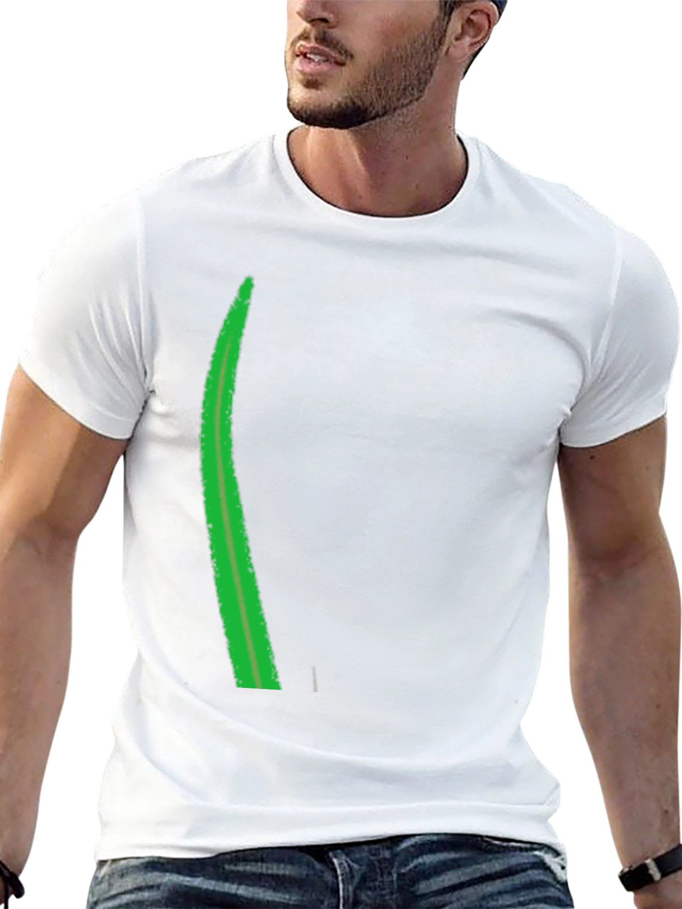 Green Stripe Graphic Tee - Casual Style