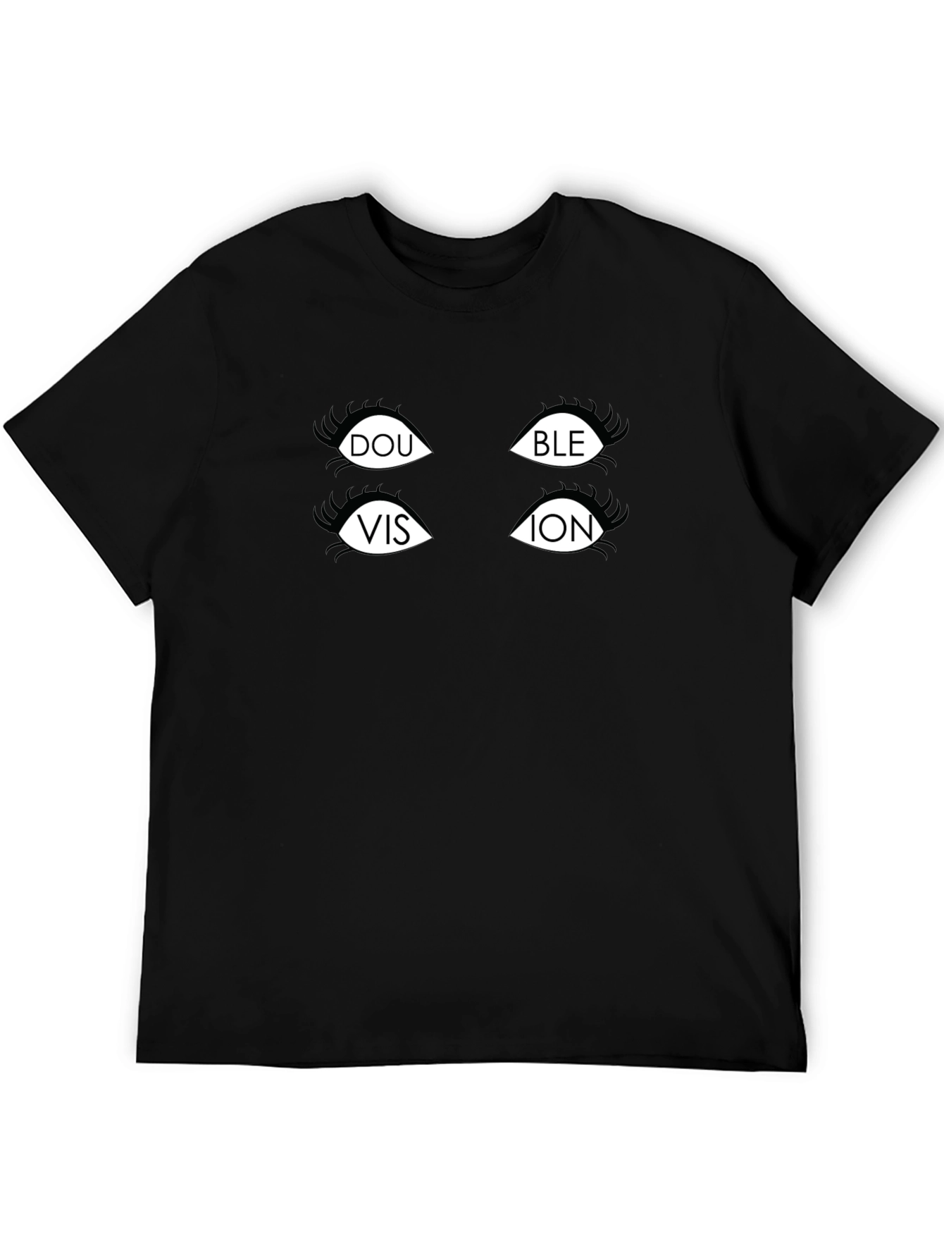 Double Vision Graphic T-Shirt - Black Cotton Tee