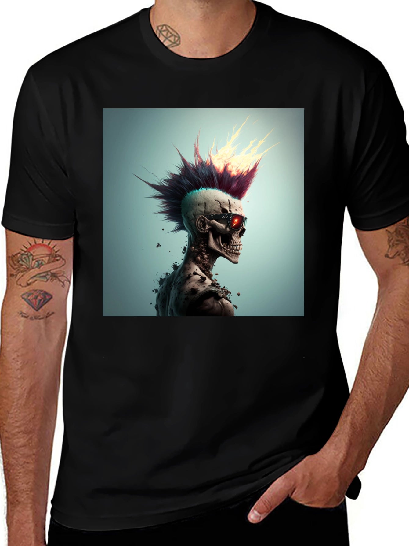 Punk Skull Graphic Tee - Edgy Style