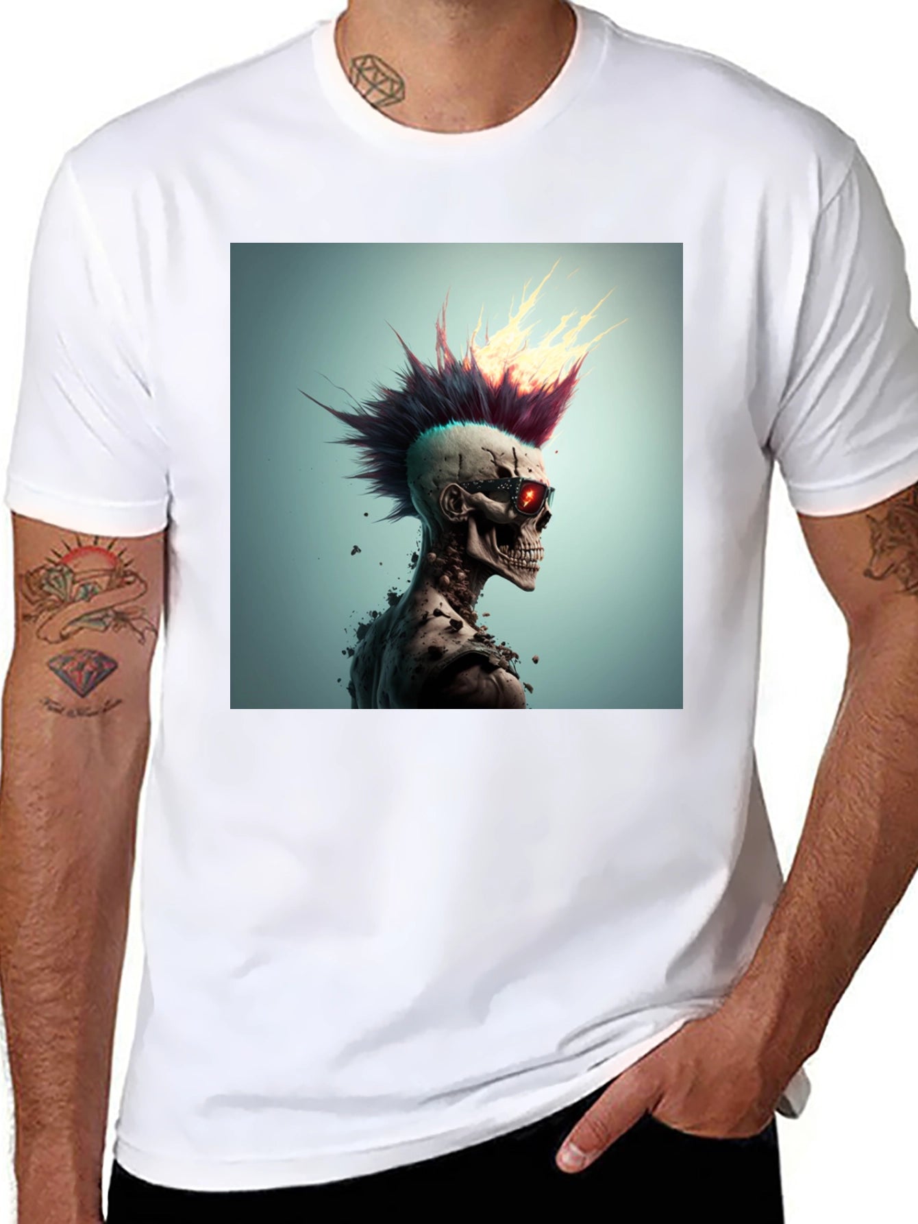 Punk Skull Graphic Tee - Edgy Style