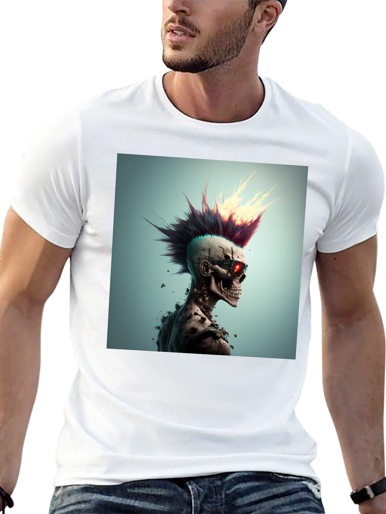 Punk Skull Graphic Tee - Edgy Style