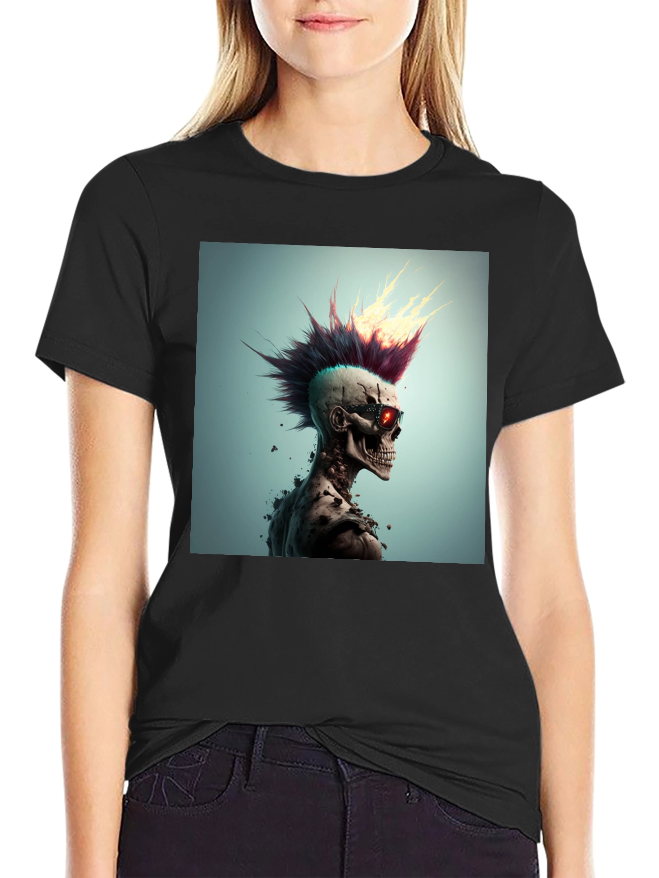 Punk Skull Graphic Tee - Edgy Style