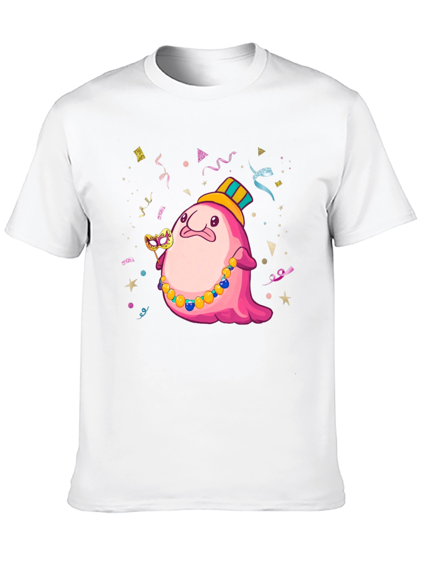 Funny Blobfish Mardi Gras Party T-Shirt