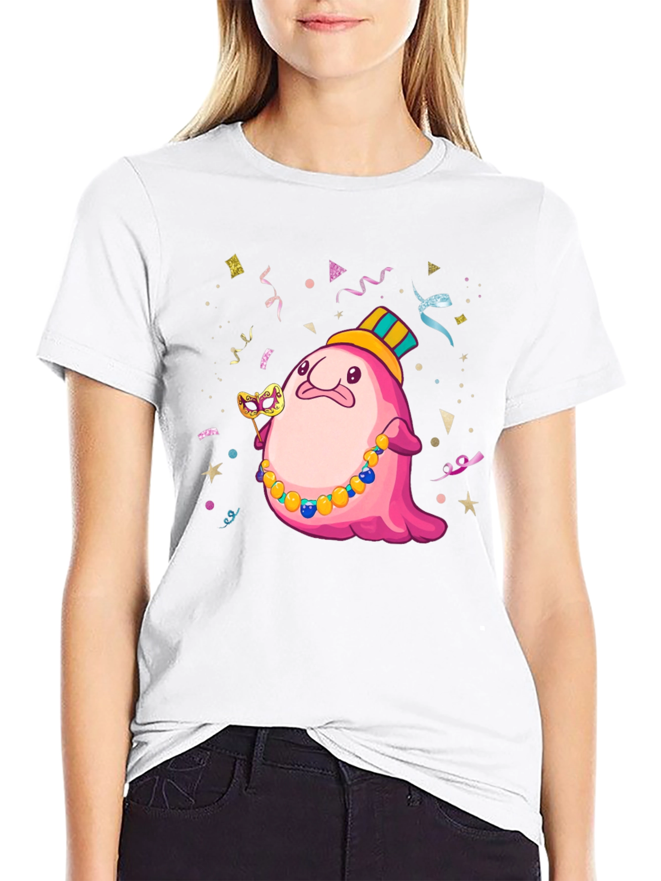 Funny Blobfish Mardi Gras Party T-Shirt