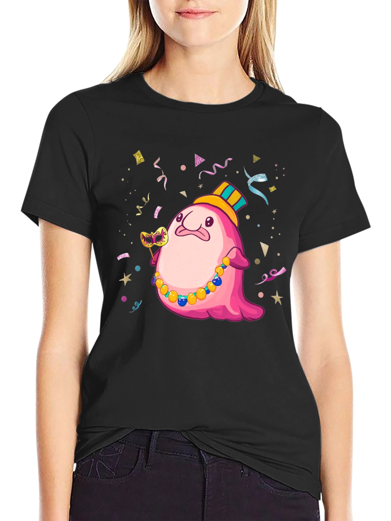 Funny Blobfish Mardi Gras Party T-Shirt