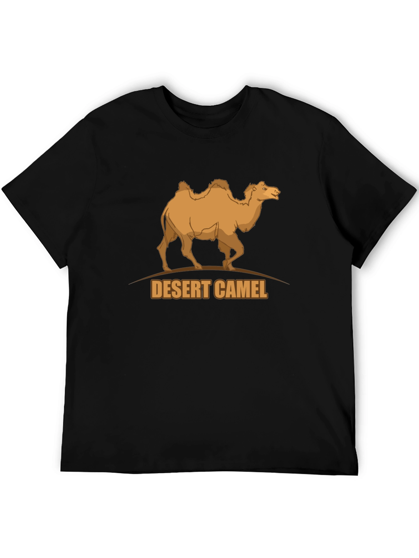 Desert Camel Graphic Tee - Black Cotton T-Shirt