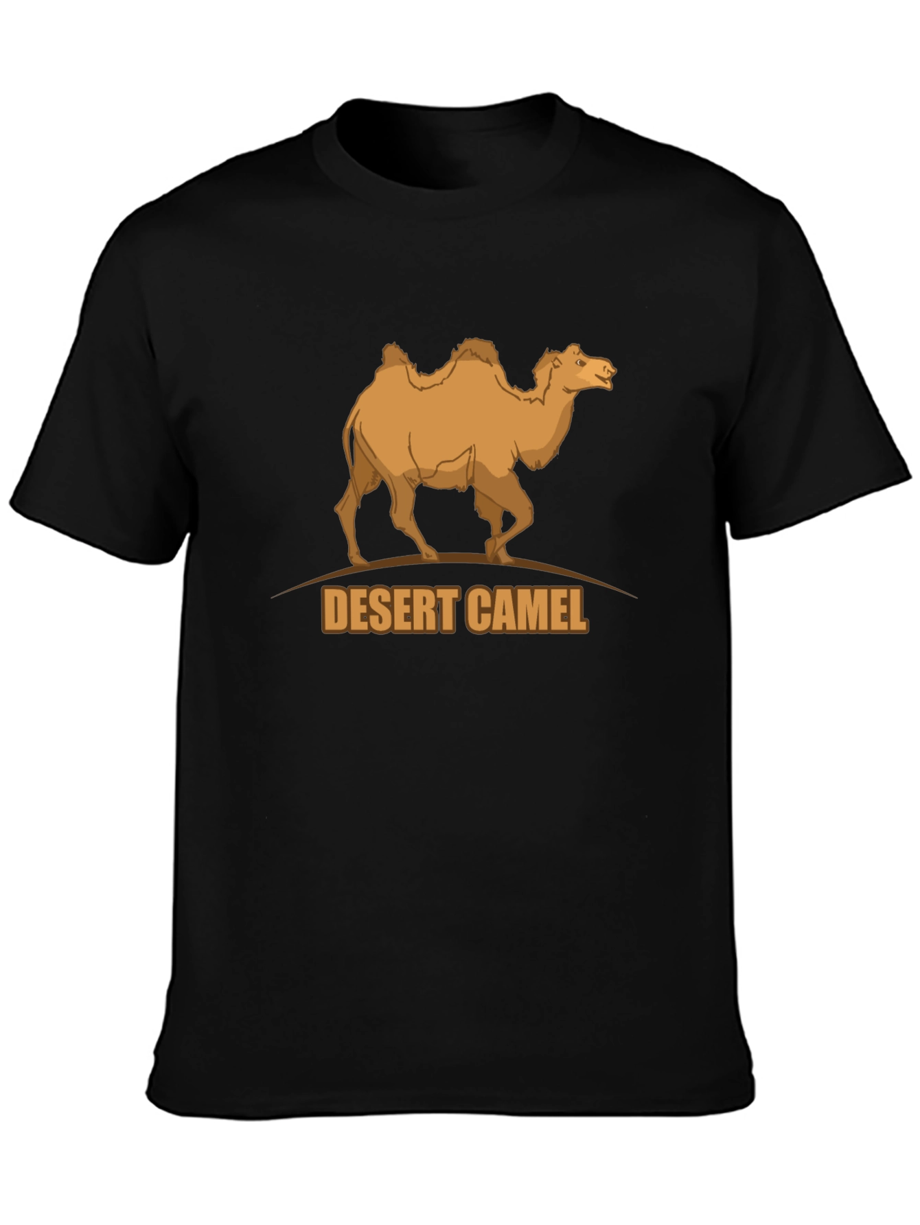 Desert Camel Graphic Tee - Black Cotton T-Shirt