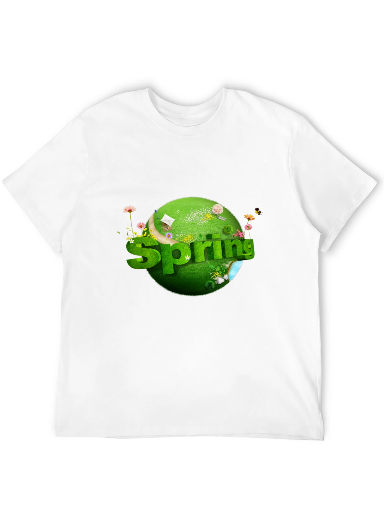 Springtime Graphic T-Shirt - Black Cotton Tee