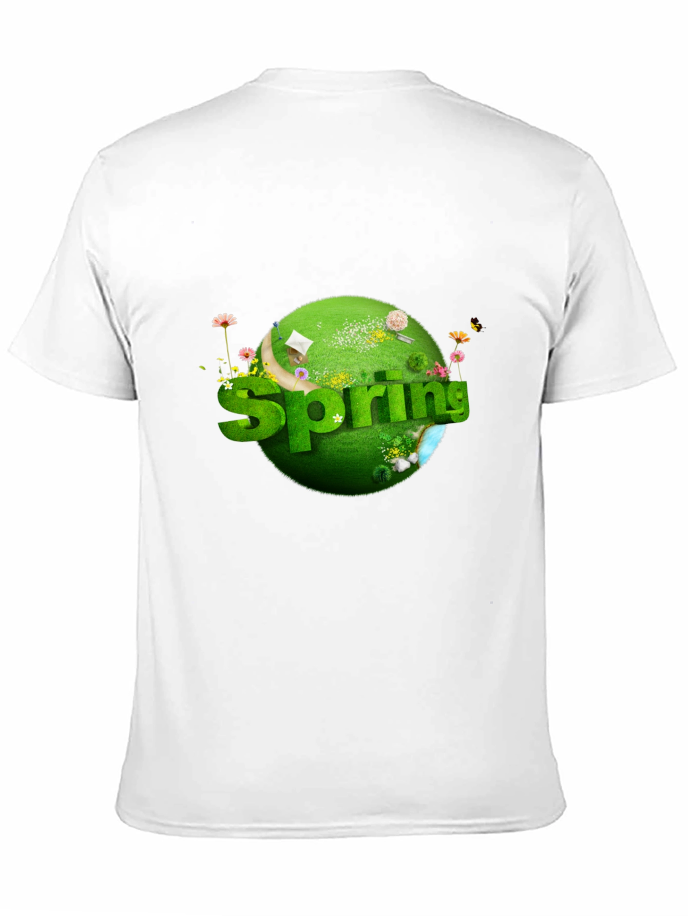 Springtime Graphic T-Shirt - Black Cotton Tee