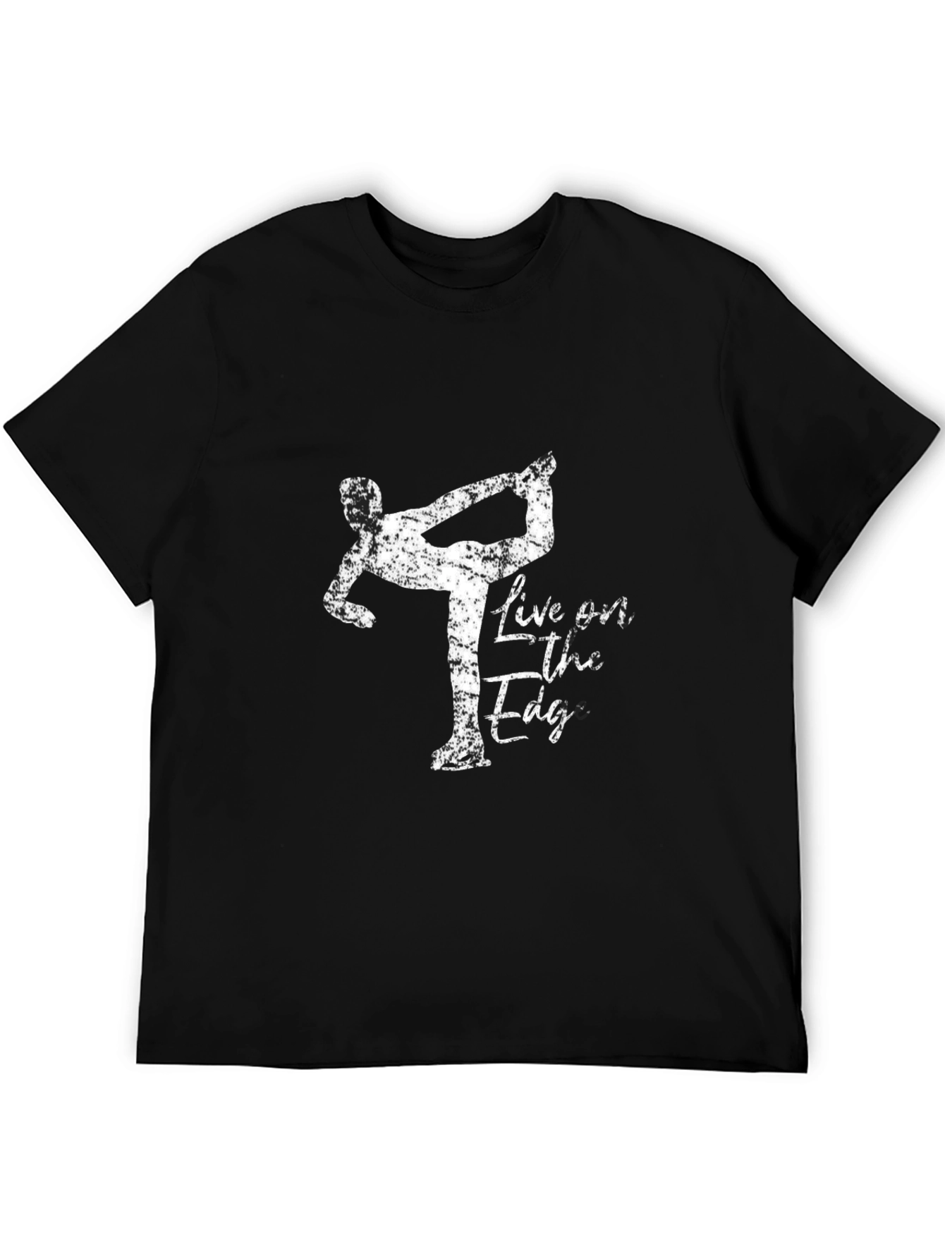 Live on the Edge Yoga Pose Black T-Shirt