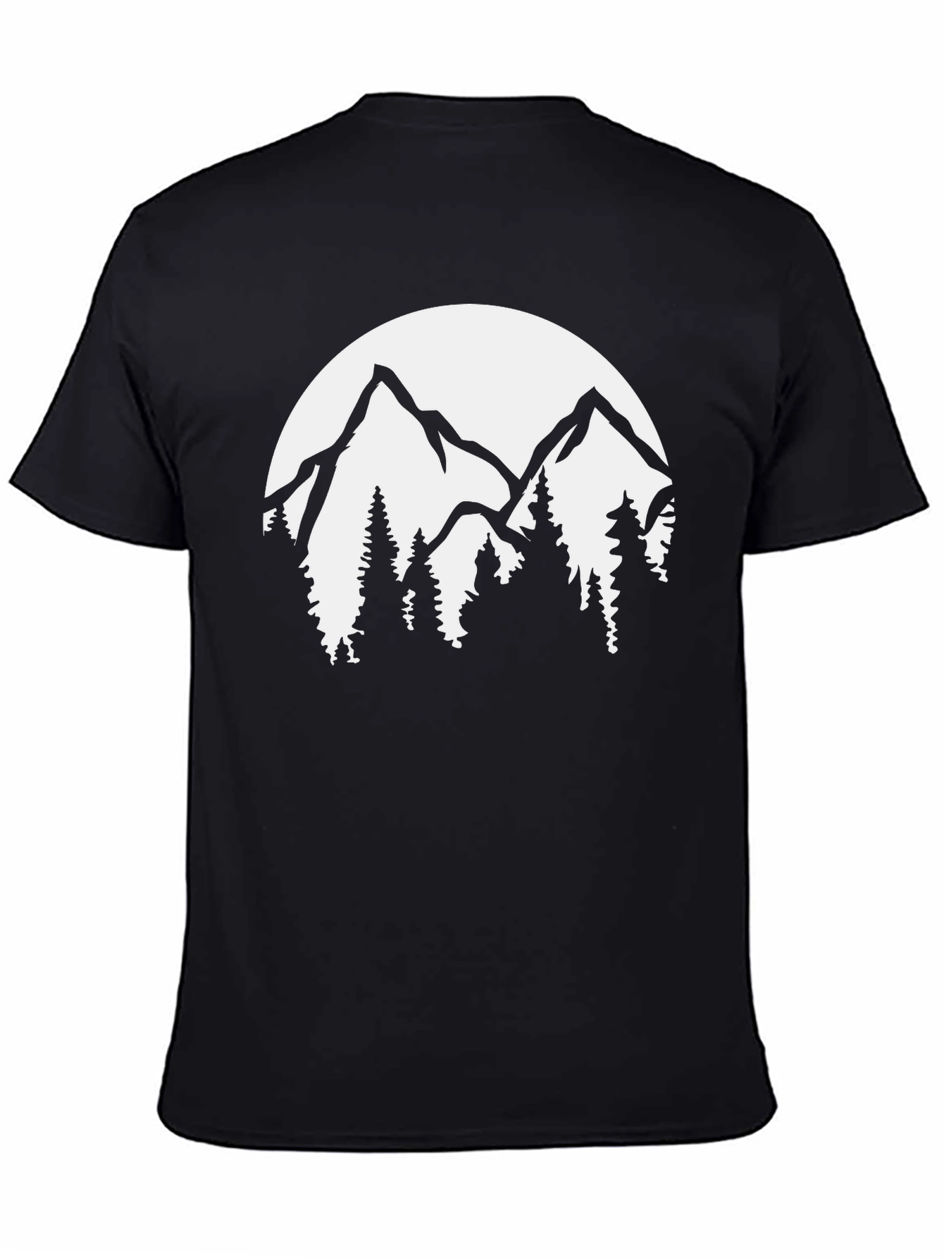 Mountain Scene Graphic Tee - Black Cotton Blend