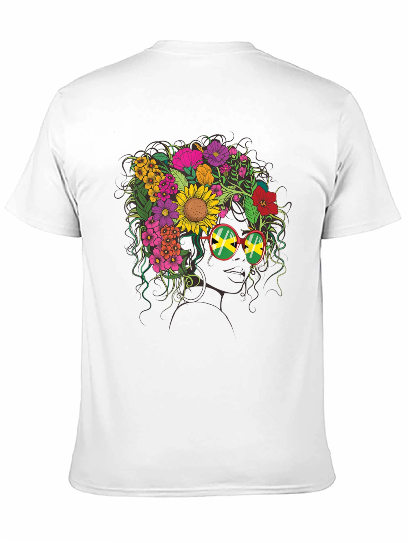 Floral Jamaican Flag Glasses T-Shirt