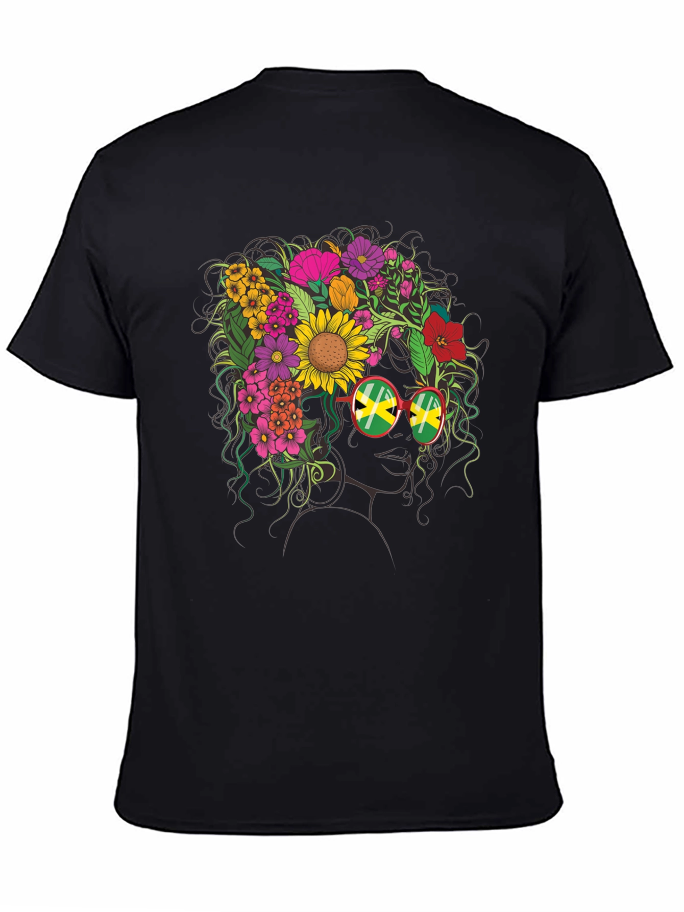 Floral Jamaican Flag Glasses T-Shirt