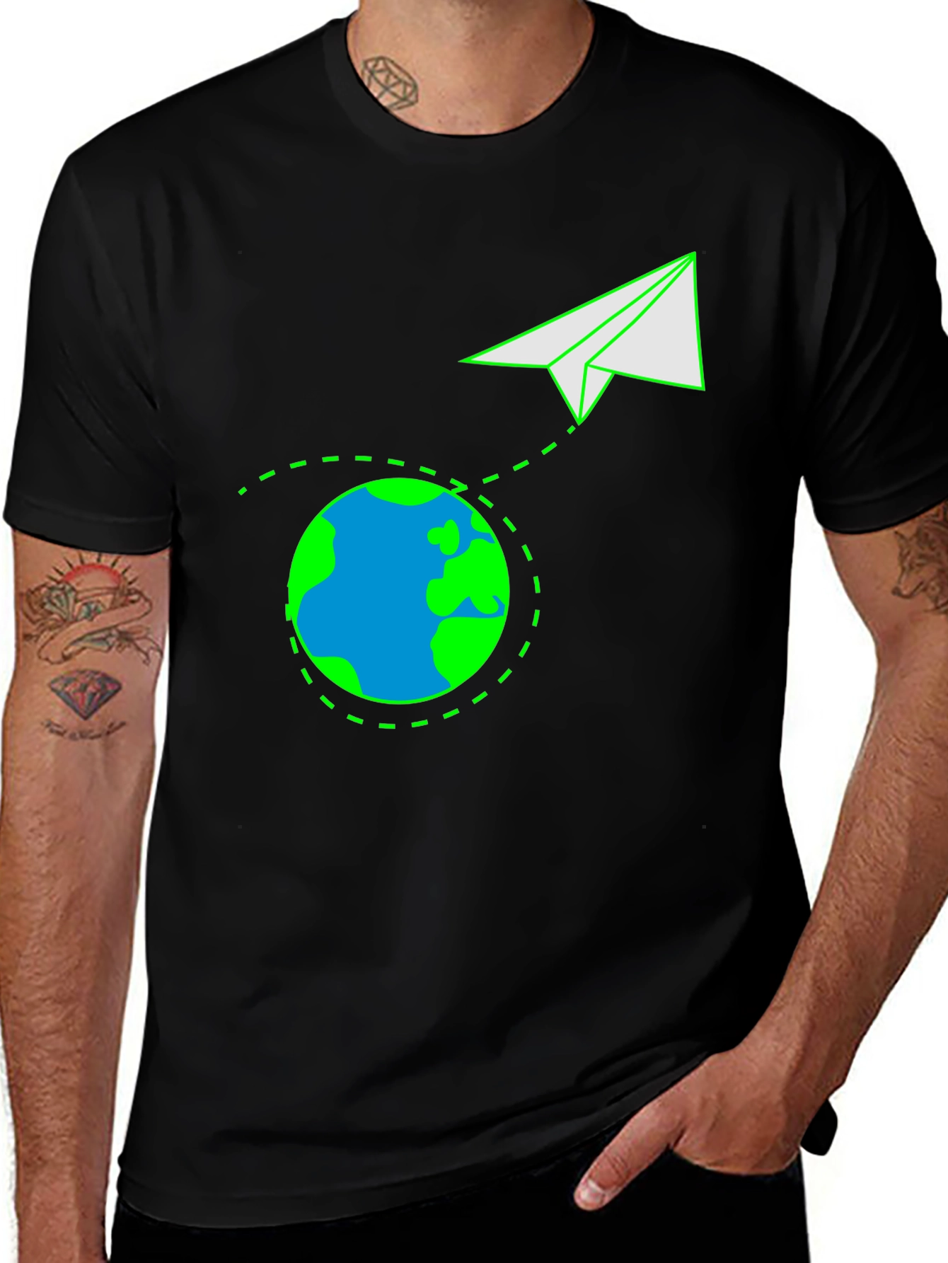 Around the World Paper Airplane T-Shirt