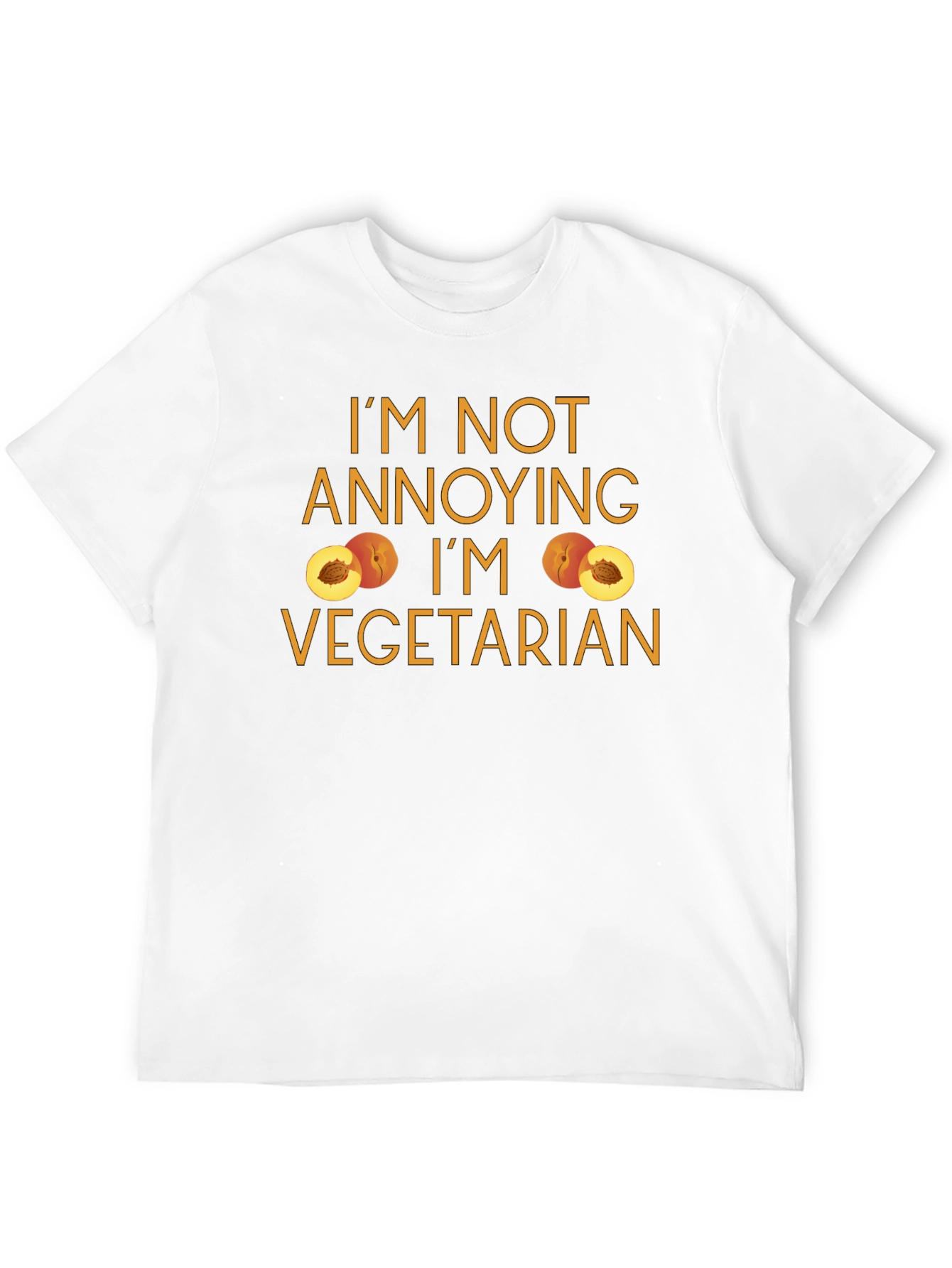 Im Not Annoying Im Vegetarian Peach Graphic Tee