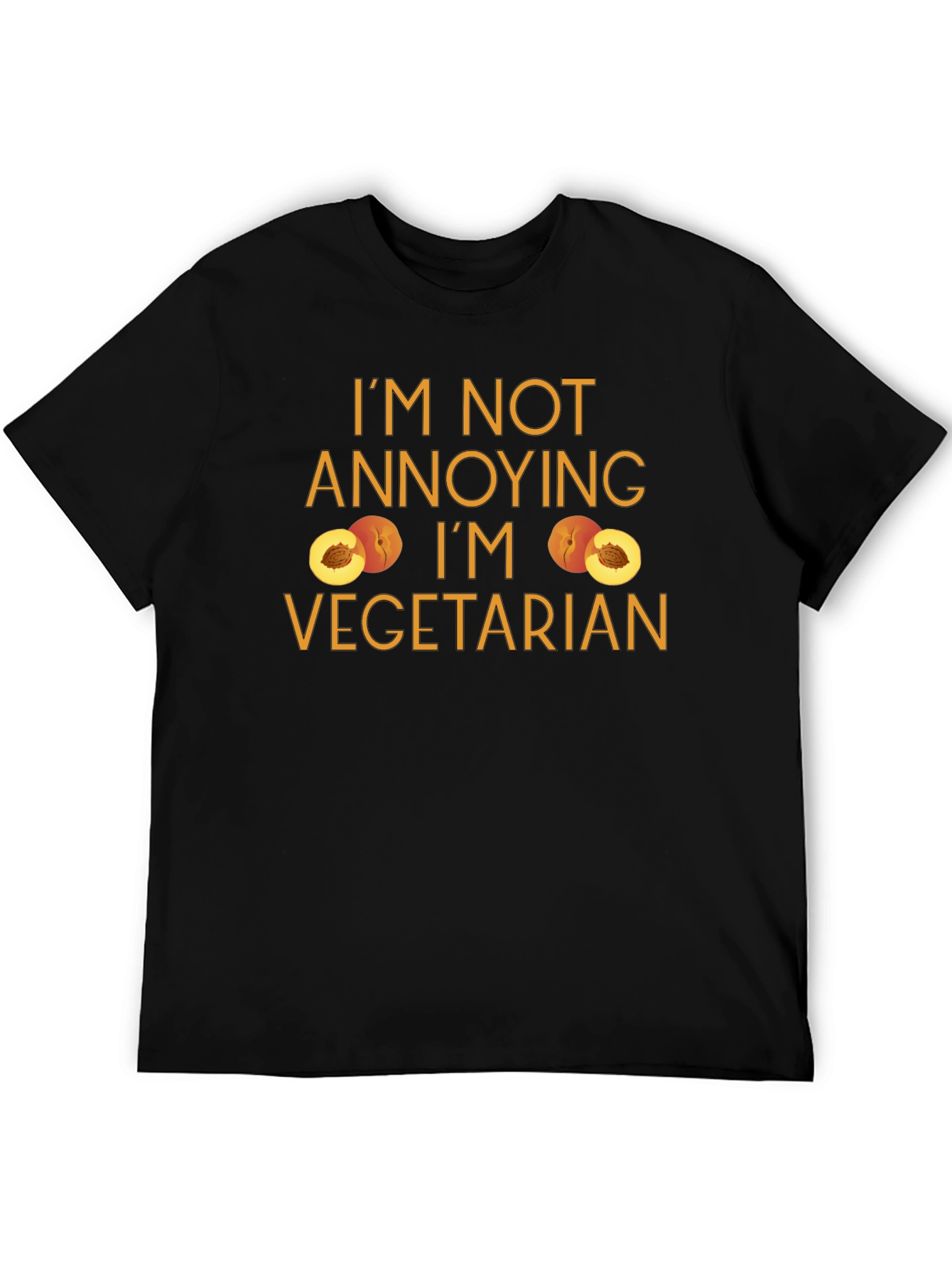 Im Not Annoying Im Vegetarian Peach Graphic Tee