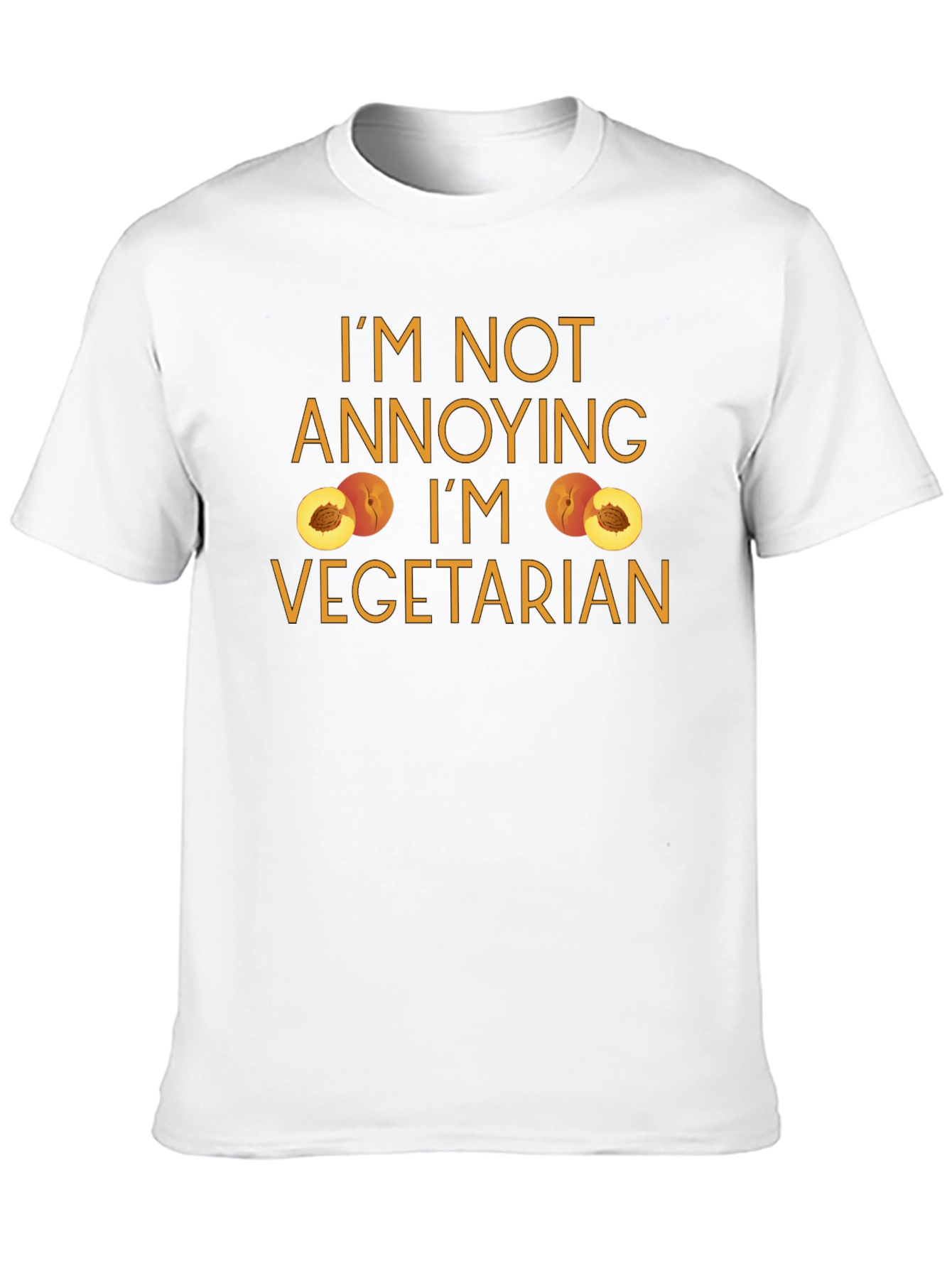 Im Not Annoying Im Vegetarian Peach Graphic Tee