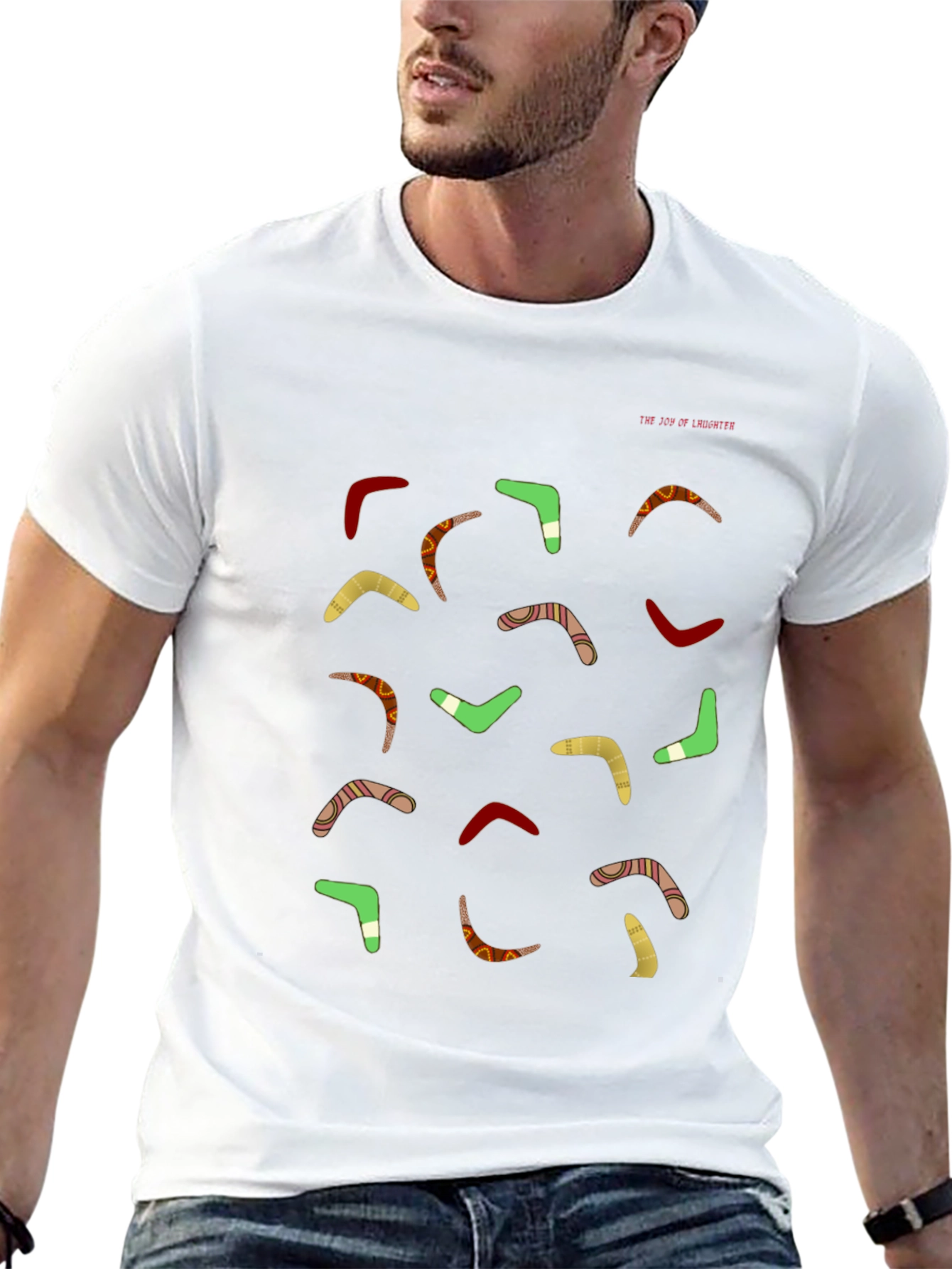 Boomerang Pattern Black T-Shirt